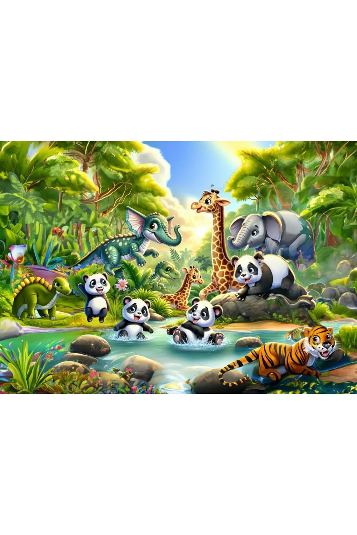 لگو دخترانه پسرانه بچگانه حمام پاندا کودکان لذت می برد 50 قطعه پازل اورجینال ارت Art Puzzle