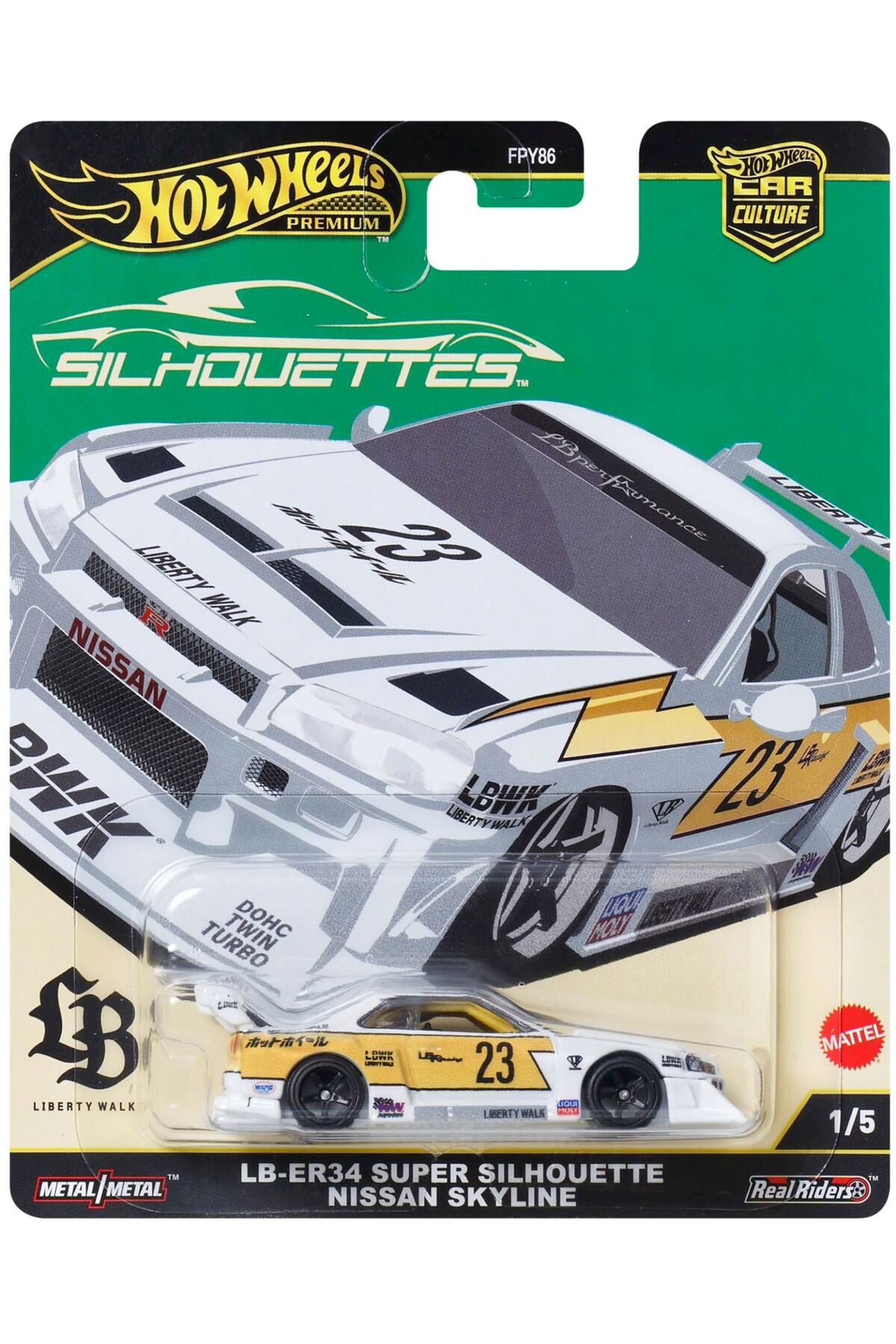 ماشین اسباب بازی SILHOUETTES کشت اتومبیل ممتاز LB ER34 SUPER SILHOUTETE NISSAN SKYLINE FPY86 هات ویلز اورجینال HOT WHEELS