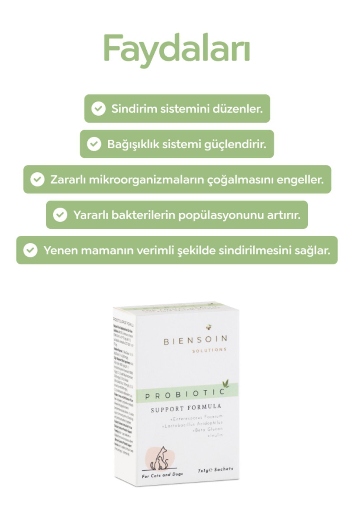 پودر پروبیوتیک و پری‌بیوتیک سگ بیانسوین سولوشنز Biensoin Solutions، ۷ ساشه ۱ گرمی