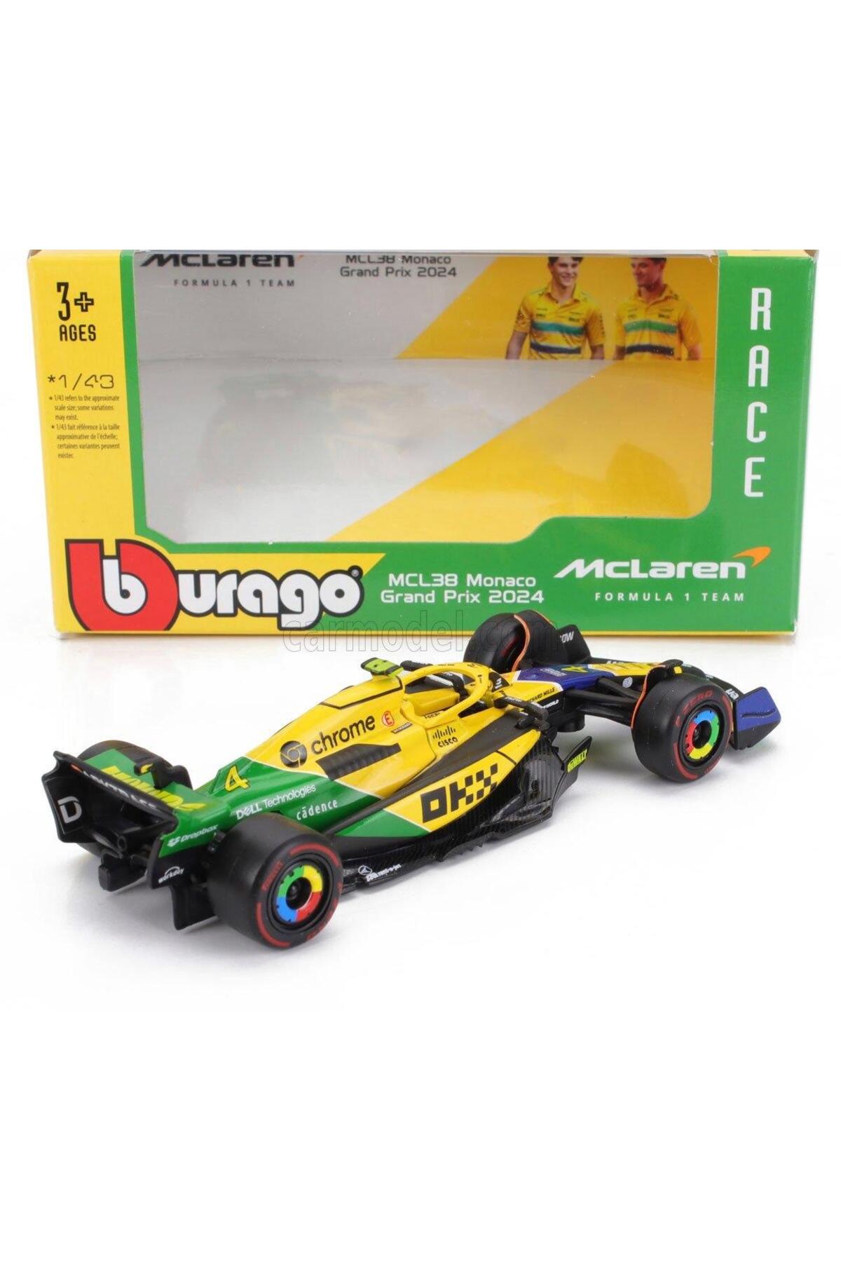 مدل خودرو FORMULA 1 MCLAREN F1 MCL38 MONACO GP SERIES SPECIAL LANDO NORRIS 43 DIECAST MODEL COLLECTION CAR اورجینال Burago
