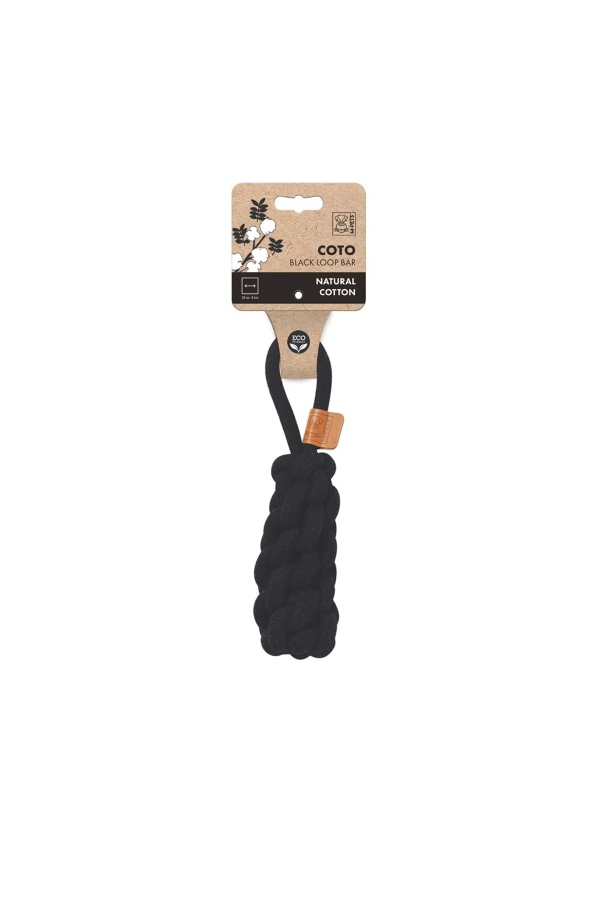 اسباب‌بازی بافته‌شده سگ ام‌پتس M-PETS Coto Black Loop Bar، ۲۲ سانتی‌متر، مشکی