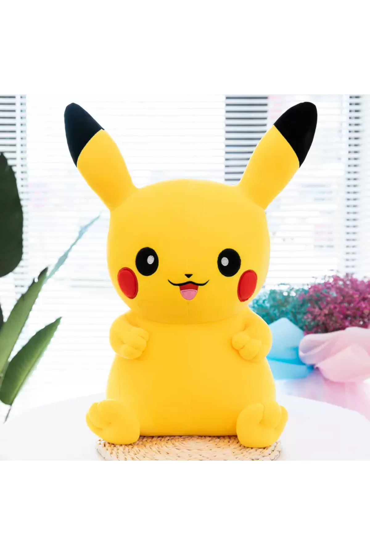 اسباب بازی های پشمی پارچه وارداتی پنبه ای مخمل خواب دار پیکاچو پوکمون 32 سانتی متری Techmarketi