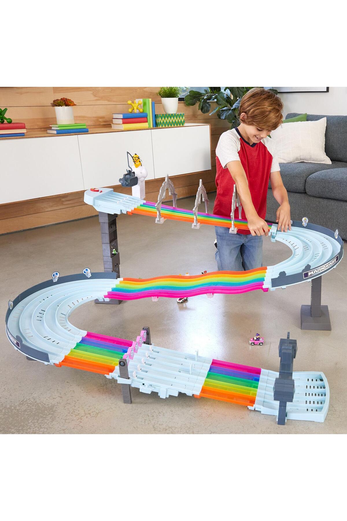 ماشین اسباب بازی کارت ماریو با 2.5 متر بزرگ باند فرودگاه HOTEELES MARIOKART BIG RACING PI هات ویلز اورجینال HOT WHEELS