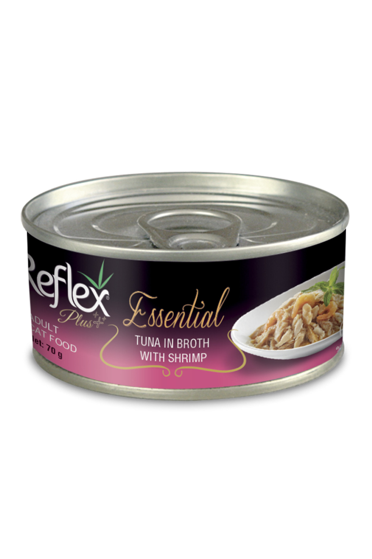 غذای کنسروی گربه رفلکس Reflex Plus Essential تن ماهی و میگو، ۶×۷۰ گرم