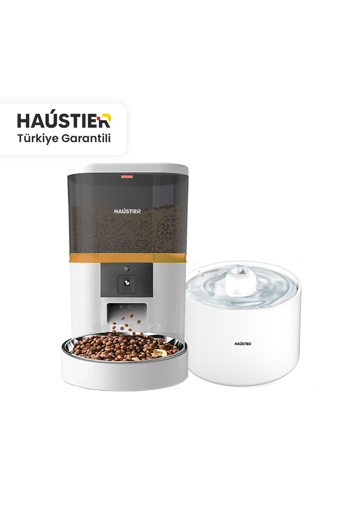 مجموعه ۲ تکه ظرف غذای هوشمند و آبخوری سرامیکی گربه، هاوستیر Haustier مدل HST-QQ005B-WF013