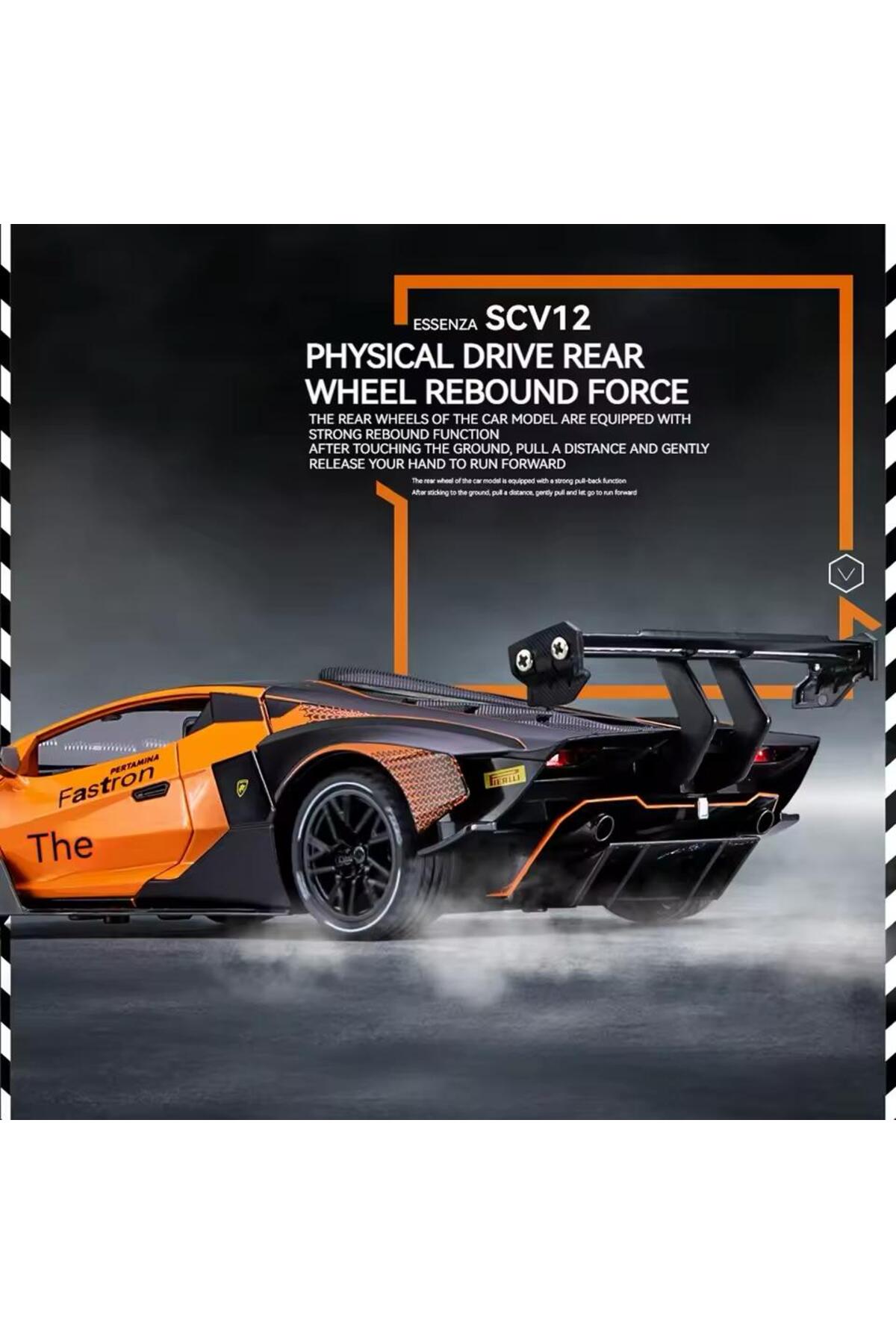 مدل خودرو 1:24 LAMBORGHINI SCV12 سفید DIECAST MODEL CAR TOY اورجینال scntoys