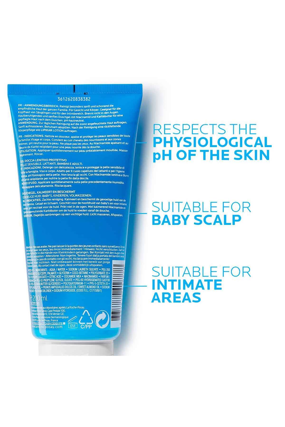 La Roche Posay ژل شستشوی بدن لیپیکار گل لاوانت بچه های خشک و شکسته، ژل شستشوی بدن برای کودکان و بزرگسالان