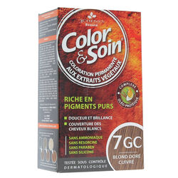 کیت رنگ مو گیاهی کالر سوین Color Soin شماره 7GC بلوند طلایی مسی همراه فیکساتور و بالم