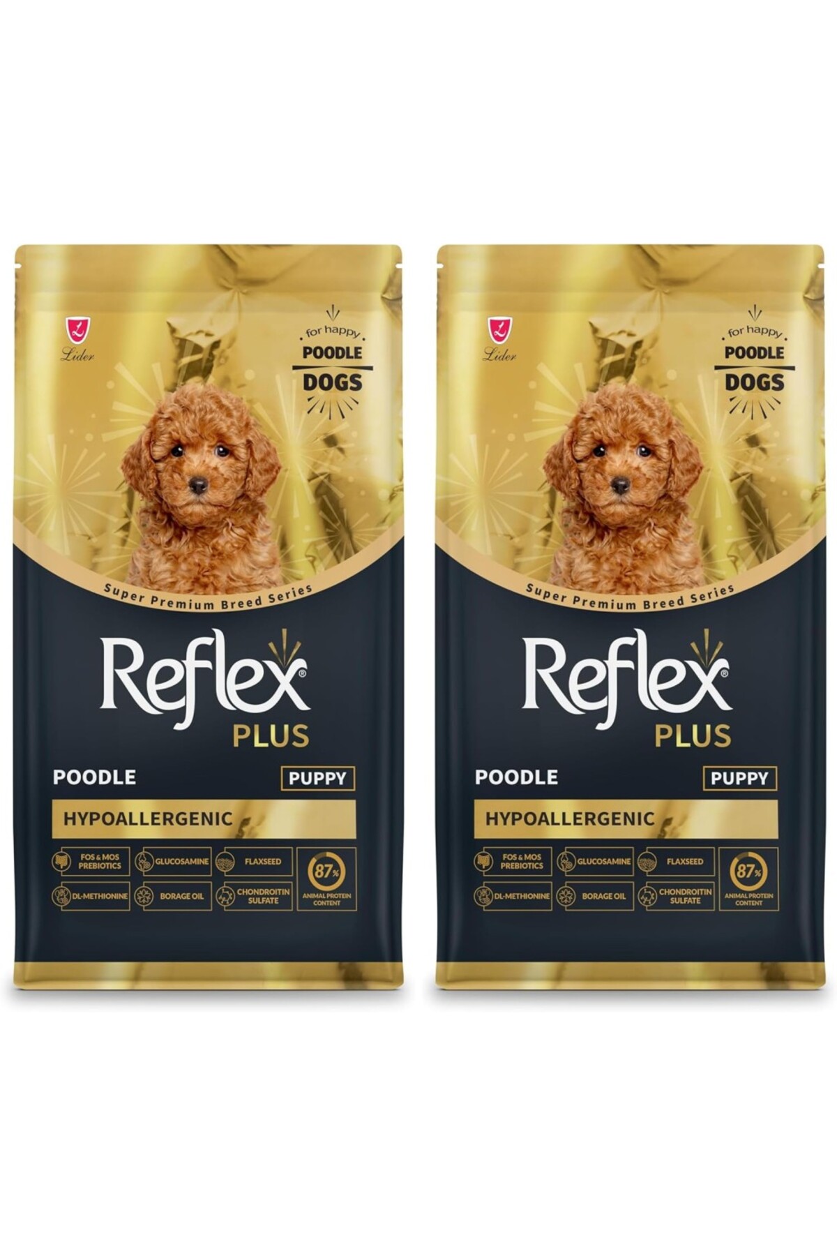 غذای خشک توله‌سگ پودل Plus Poodle رفلکس Reflex، ۲ بسته ۱٫۵ کیلوگرمی 1.5 Kg