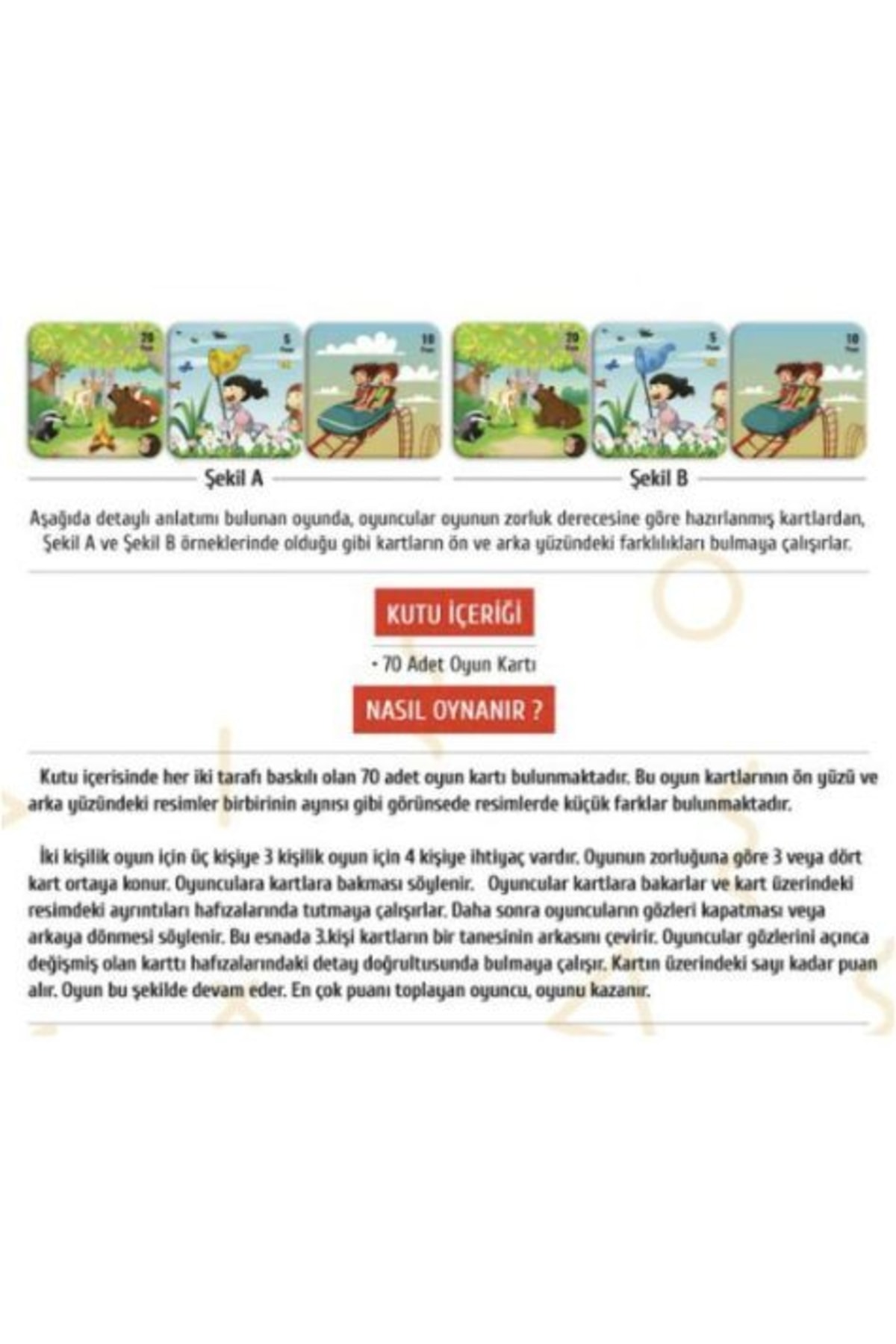 بازی رومیزی حافظه «پیدا کردن تفاوت»، مولی تویز Moli Toys، سری Moli Hafıza Farkı Bul