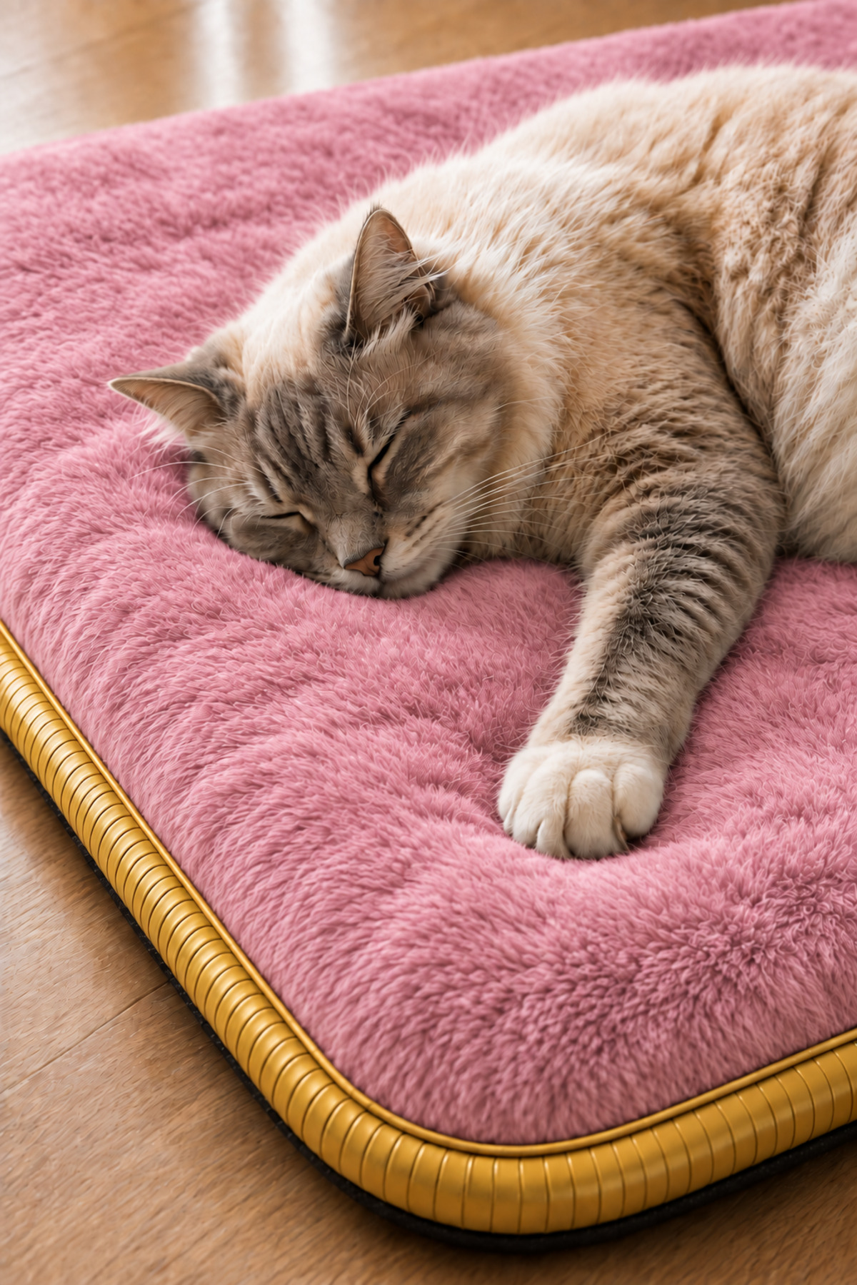 تخت حیوانات خانگی ویسکو ۳ سانتی‌متری، پولیشی و ضدلغزش کارپتلا Carpetella صورتی
