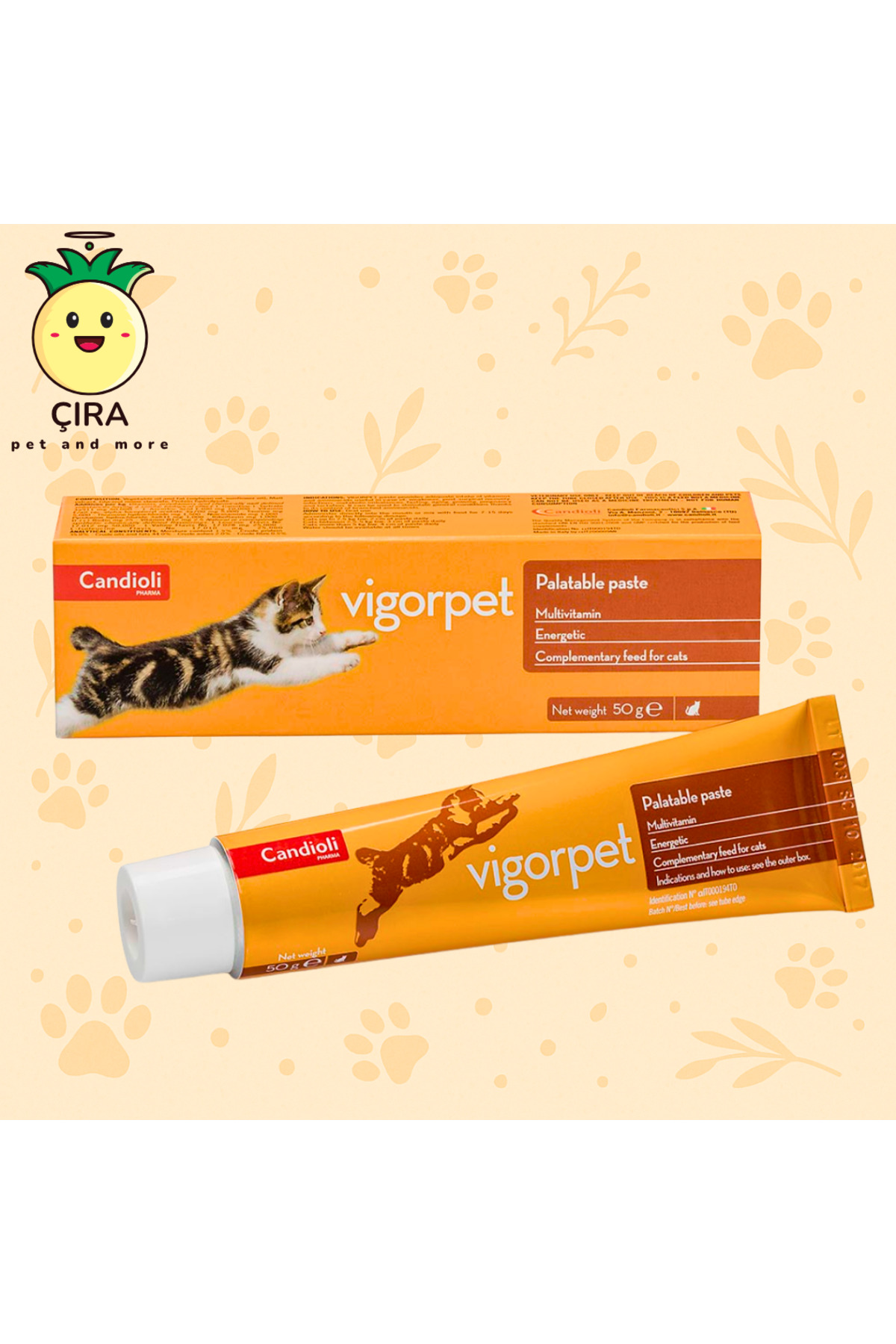 خمیر مکمل گربه Vigorpet Cat Pasta کاندیولی candioli، ۵۰ گرم