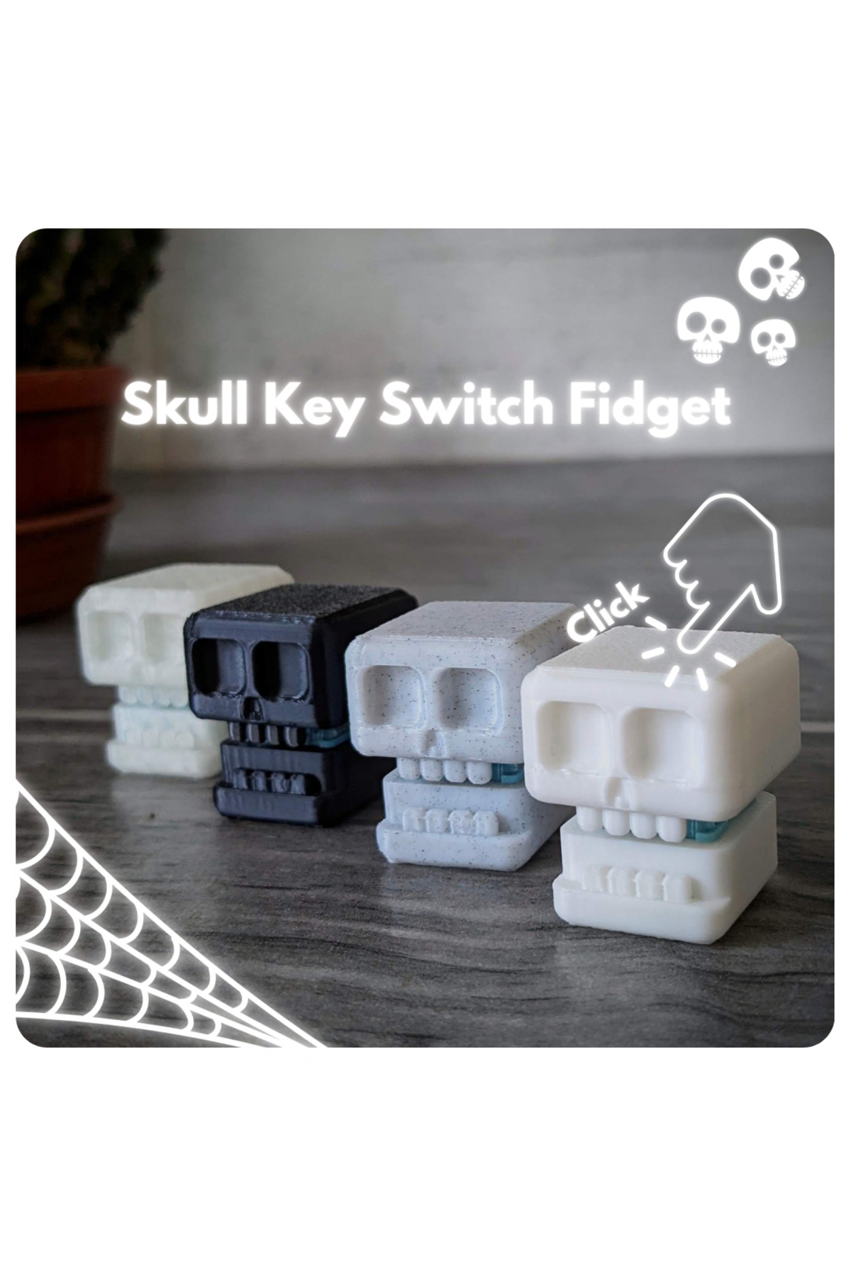 جلیقه کلید SKULL SWITCH FIDGET TOY +CEYCHAIN dokulabs