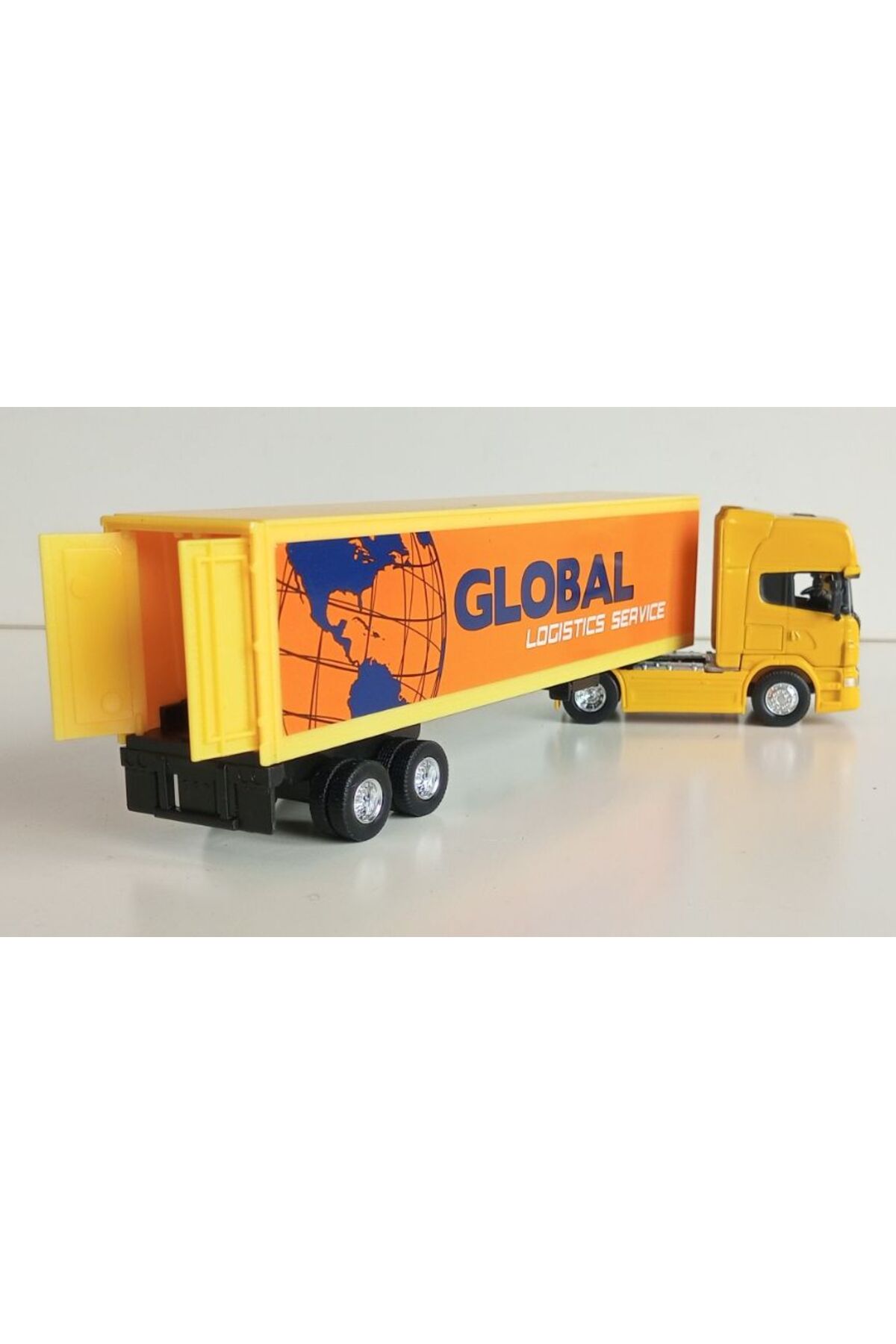 مدل خودرو تریلر 1:64 SCANIA V8 R730 زرد اورجینال WELLY