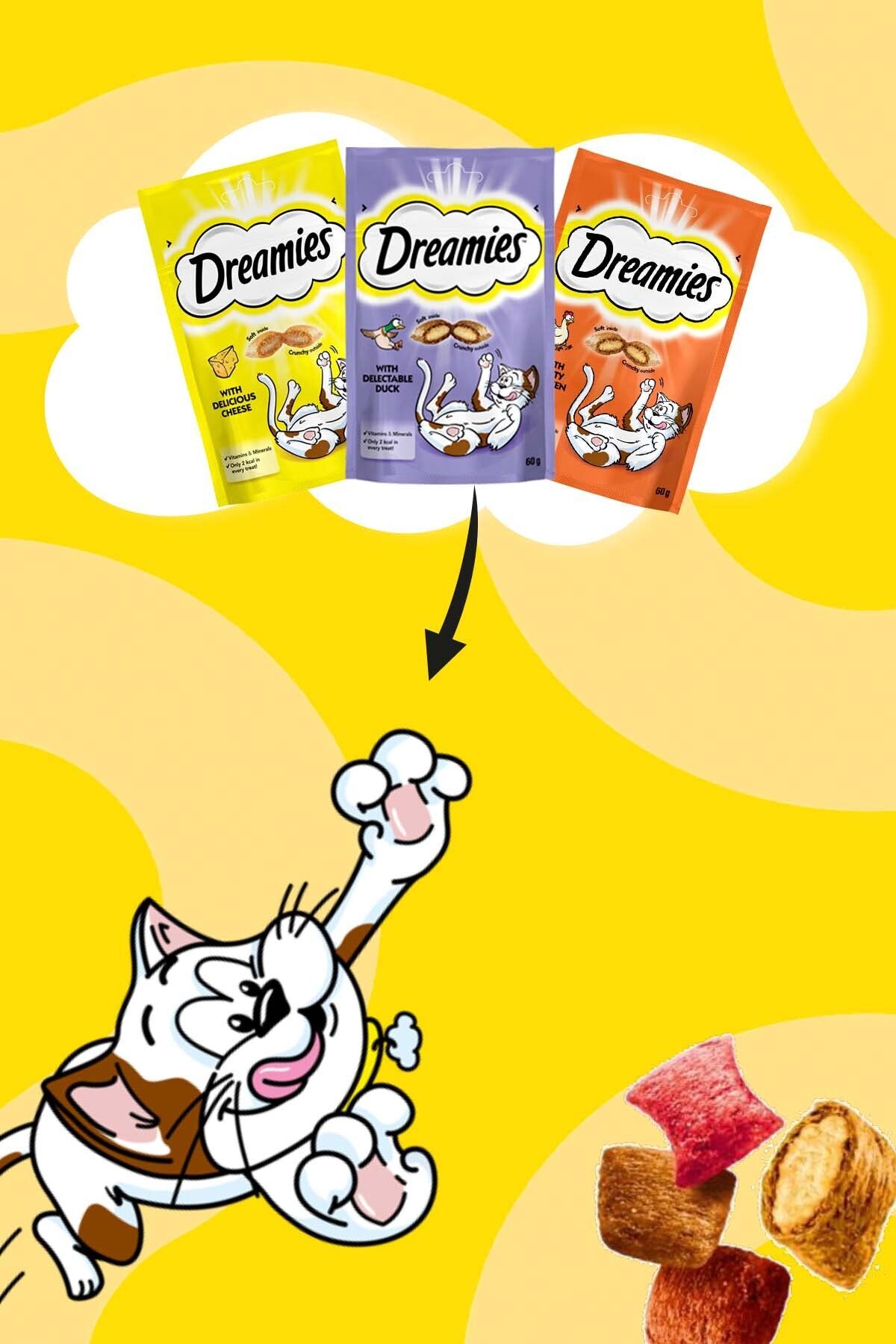 تشویقی گربه دریمیز Dreamies، بسته مخلوط ۶۰ گرم × ۳۶ عدد