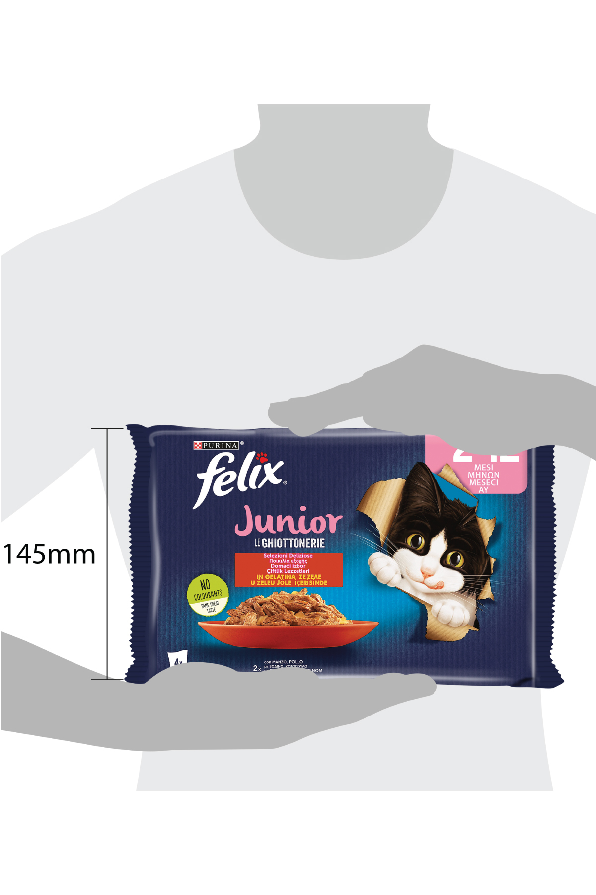 غذای مرطوب بچه‌گربه فلیکس FELIX با گوشت گاو و مرغ، ۴ × ۸۵ گرم