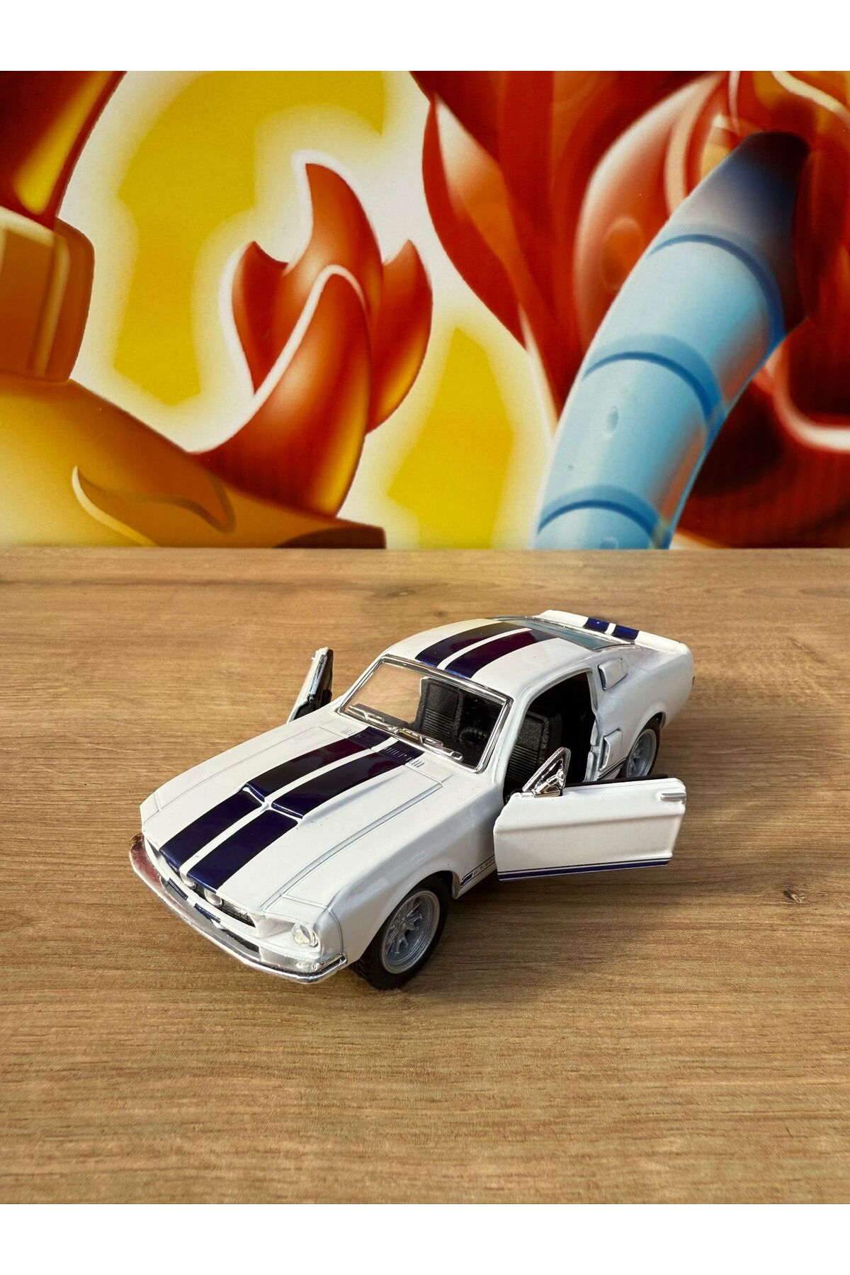ماشین اسباب بازی فورد شلبی GT500 مدل DIECAST 1967 خودروی دارای مجوز برای باز کردن درب‌ها scntoys