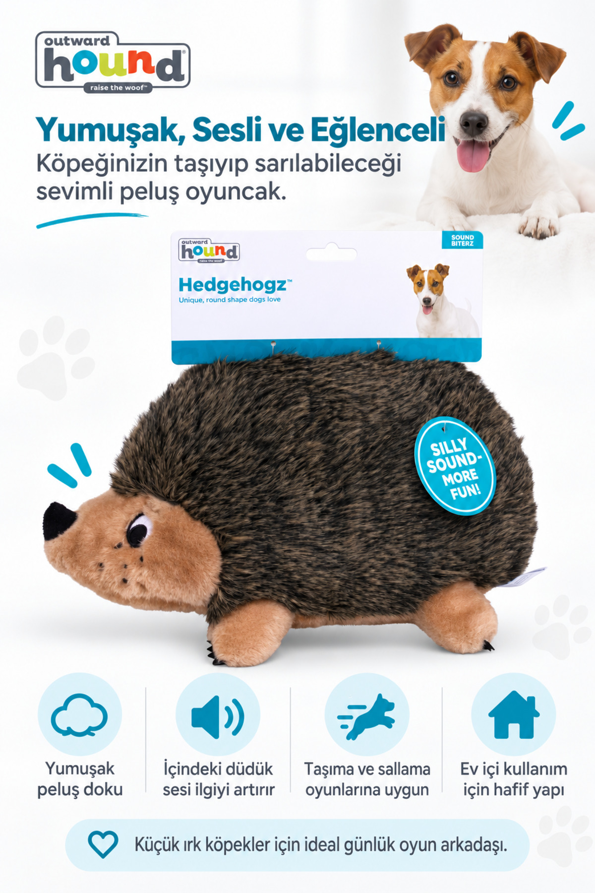 اسباب‌بازی سگ پولیشی طرح جوجه‌تیغی Hedgehogz، کوچک قهوه‌ای