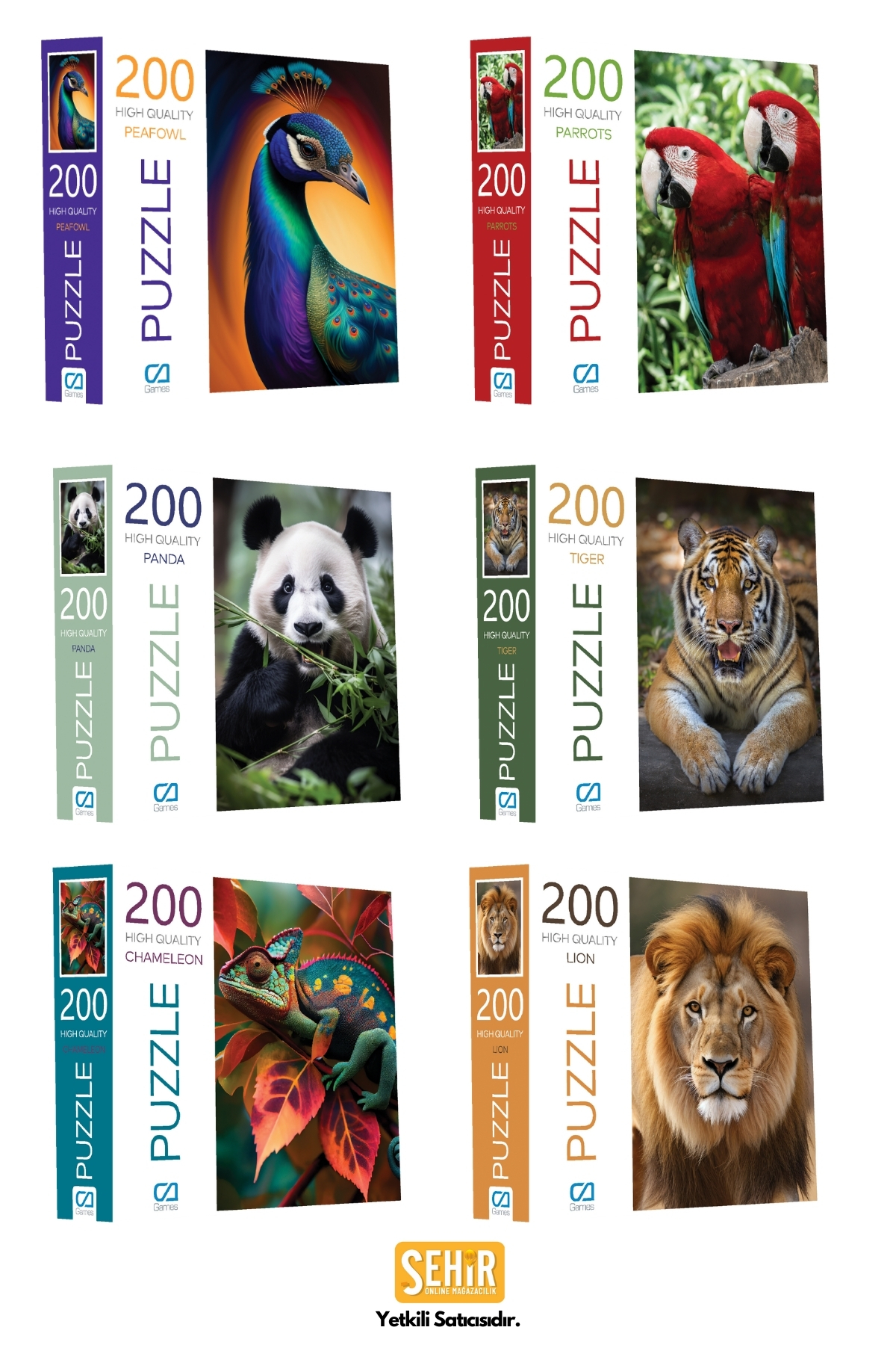 پازل LION 200 PIECES 2.2MM ضخامت 34X48CM سری اره منبت کاری مویی سرگرمی حرفه ای از ترکیه CA Games