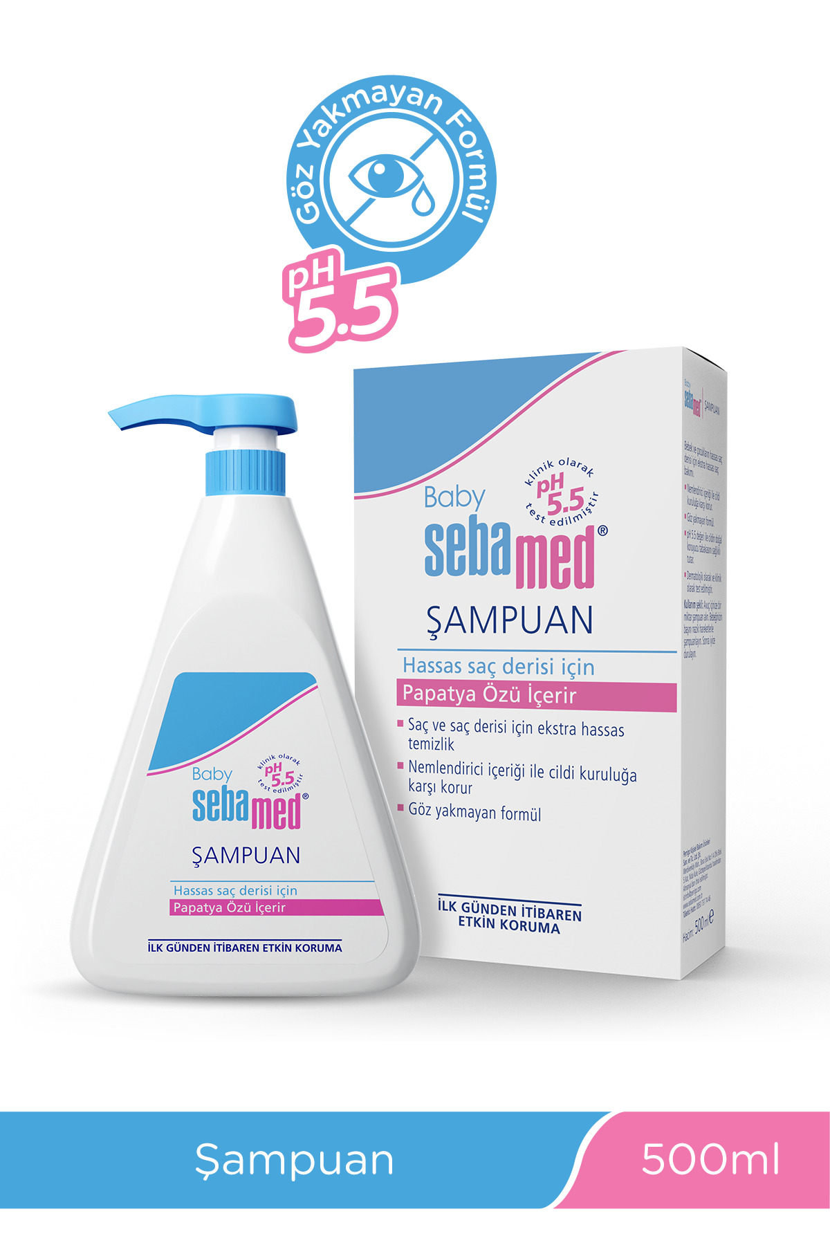 شامپو بچه پسرانه و دخترانه بچگانه کودک PH 5.5 500 میل Sebamed