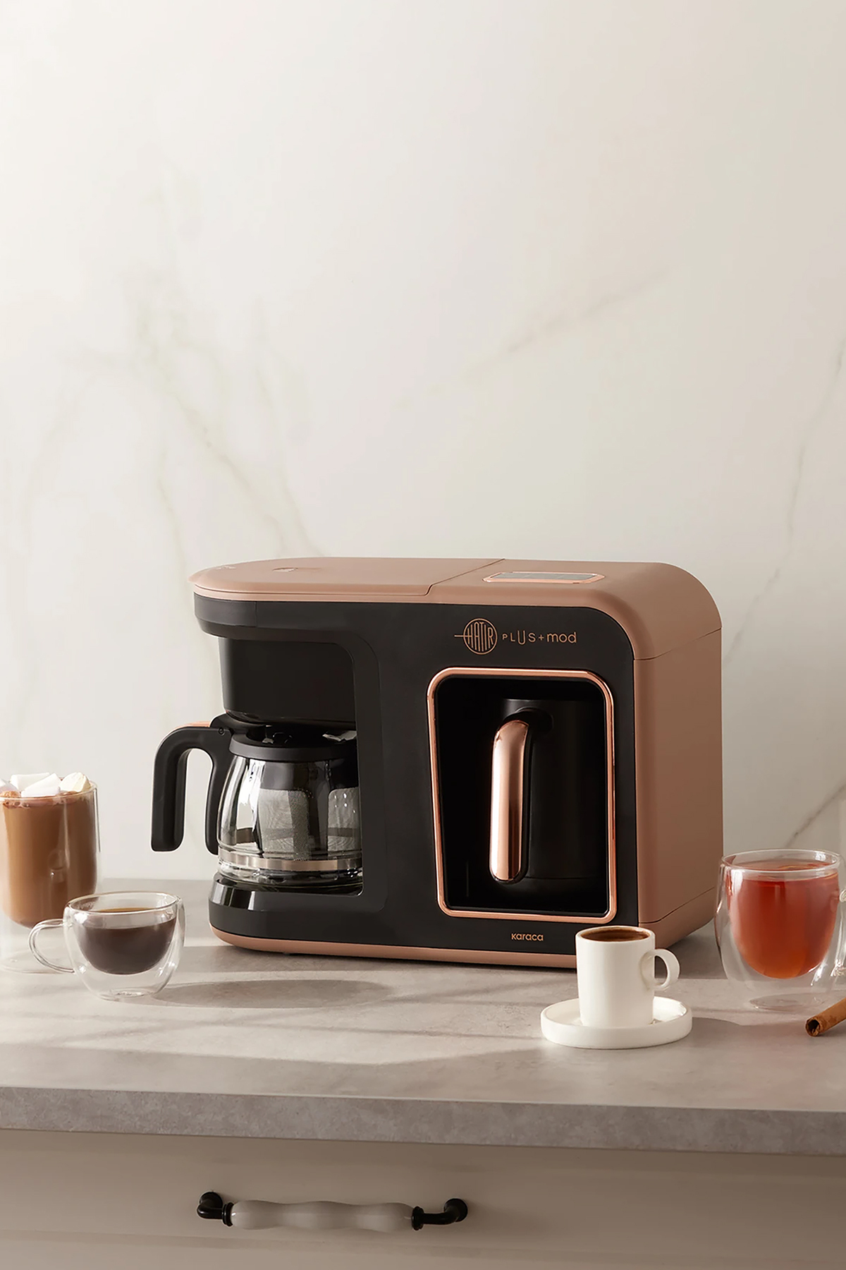 قهوه ساز ترک PLUS MOD 5 IN 1 ESSENTIAL ROSIE BROWN اورجینال Karaca
