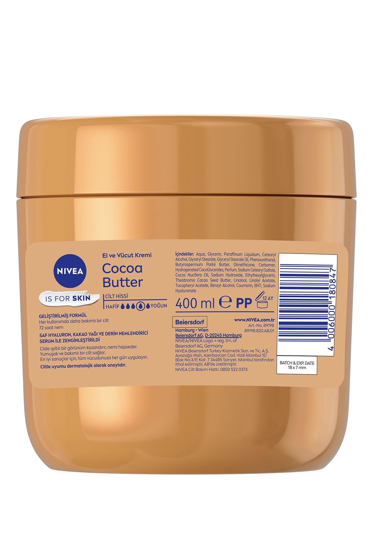 NIVEA کرم مراقبت از دست و بدن با کاکائو باتر 400 میلی لیتر