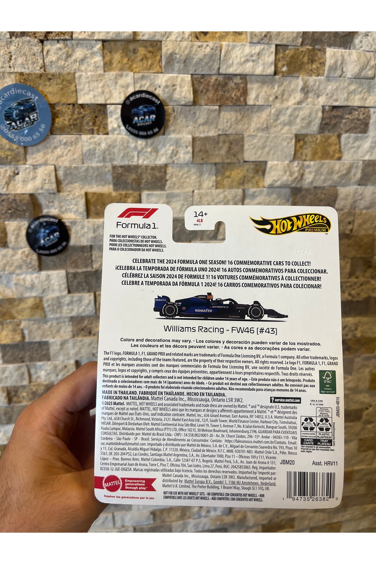 ماشین اسباب بازی مسابقه ویلیامز FW46 از ترکیه HOT WHEELS