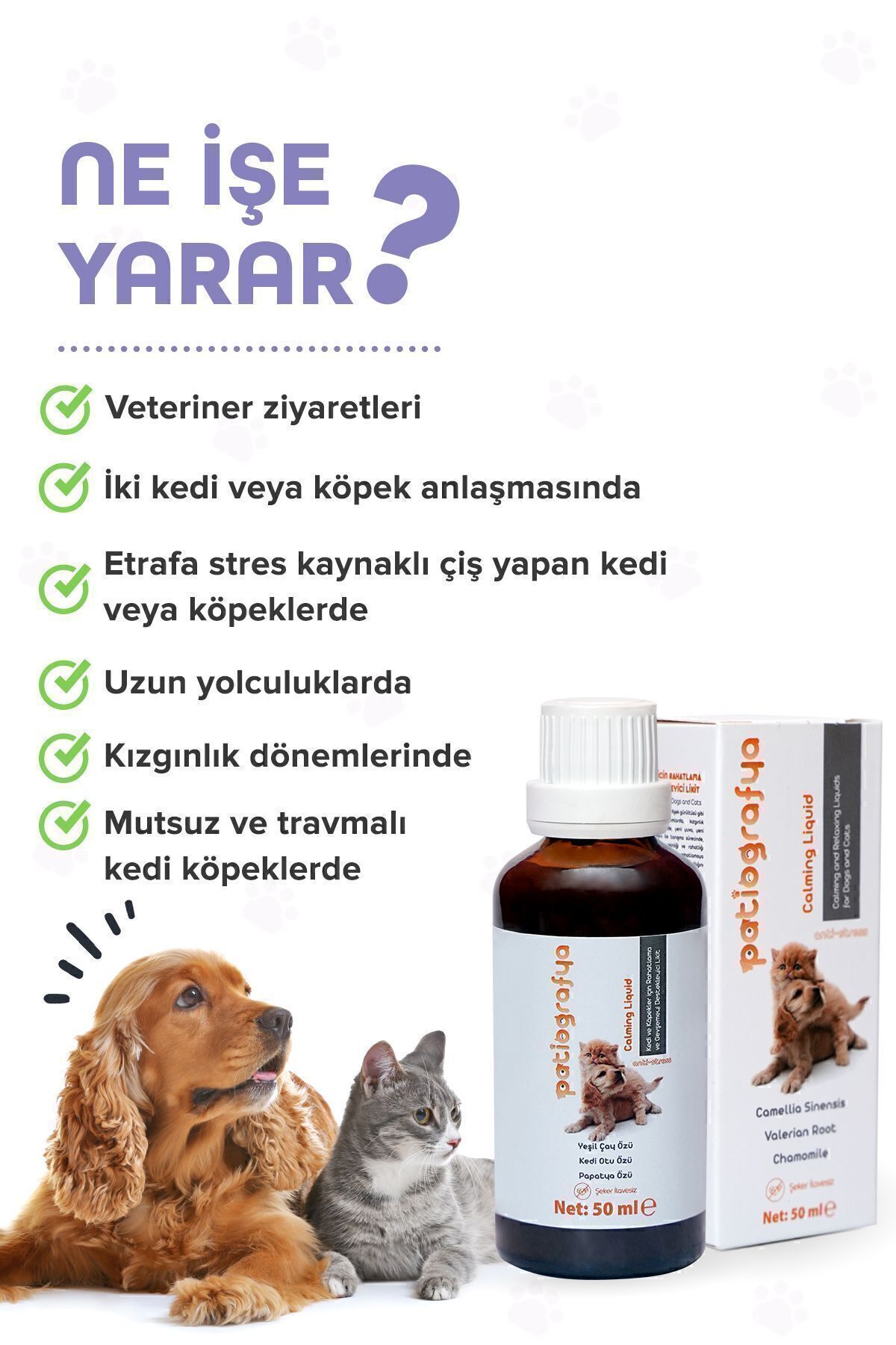 قطره آرام‌بخش سگ و گربه پاتیوگرافیا patiografya، مدل GA150، ۵۰ میلی‌لیتر