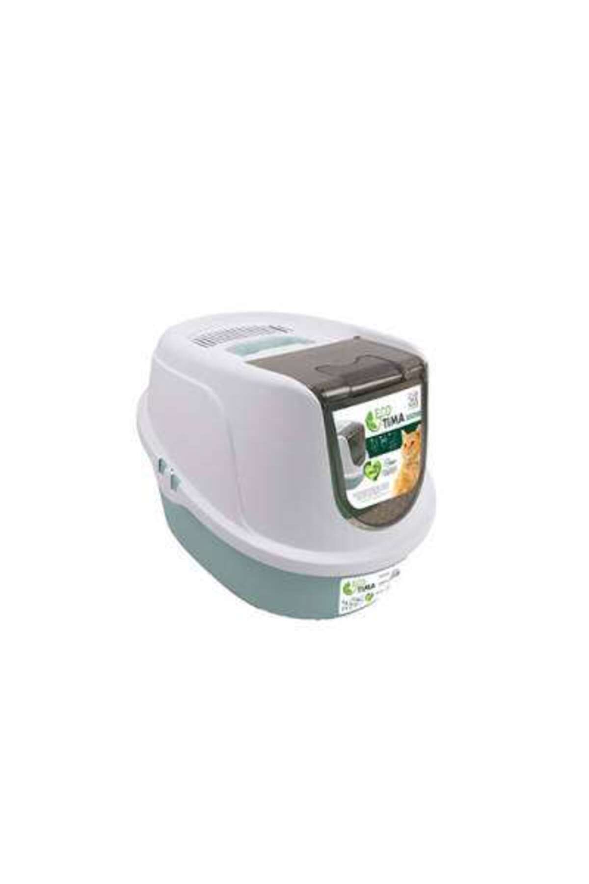 توالت سرپوشیده گربه آیلینا AYLİNA Eco Tima، سبز دریایی، ۴۰×۳۸×۵۳ سانتی‌متر