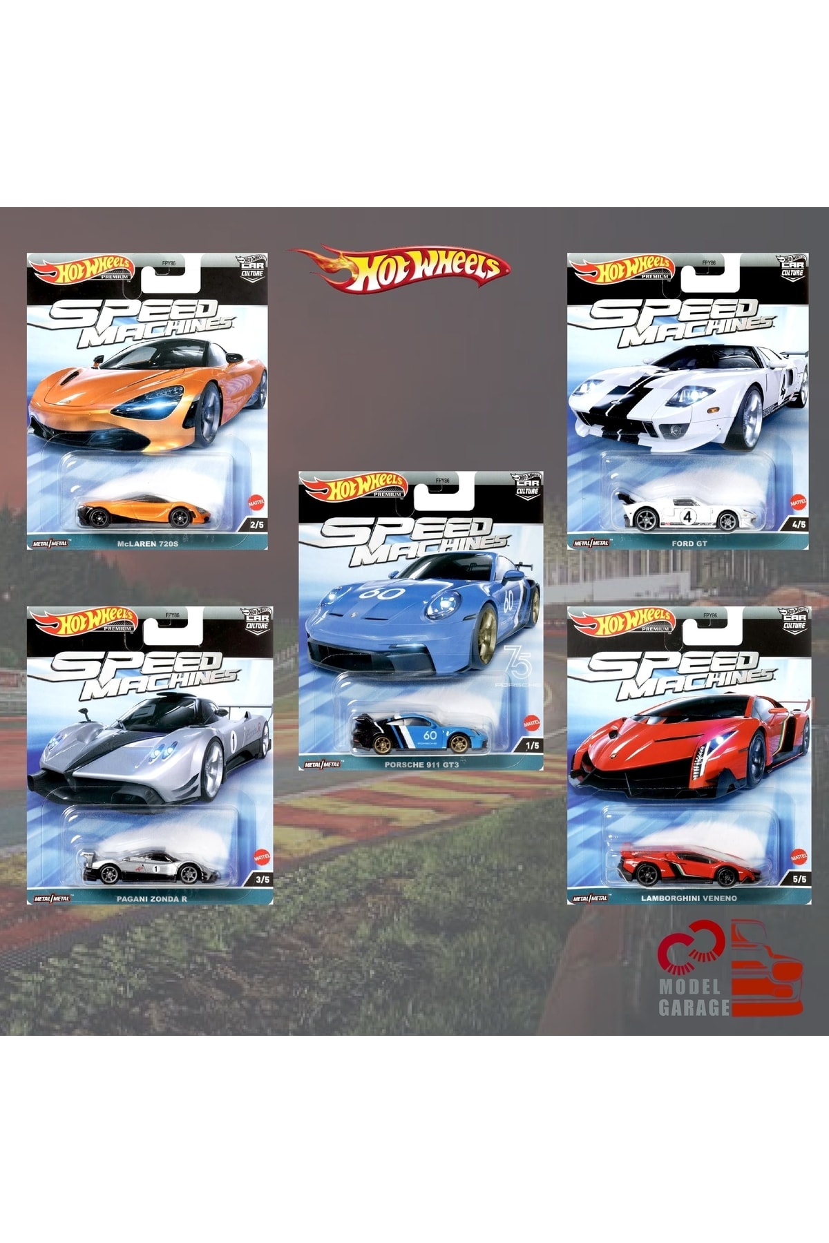 مدل خودرو SPEED ​​MACHINES PREMIUM SET 1 64 SCALE DIECAST METAL MODEL اورجینال HOT WHEELS