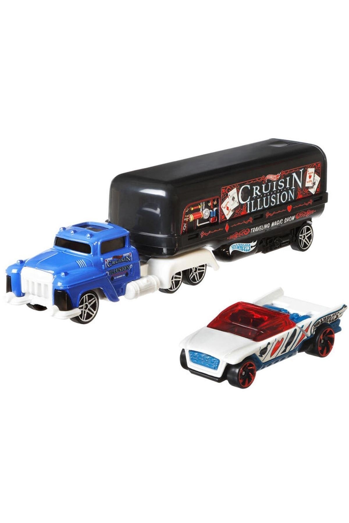 ماشین اسباب بازی کامیون های حامل اصلی ILLUSION GKC27 چرخ و حمل نقل هات ویلز اورجینال HOT WHEELS