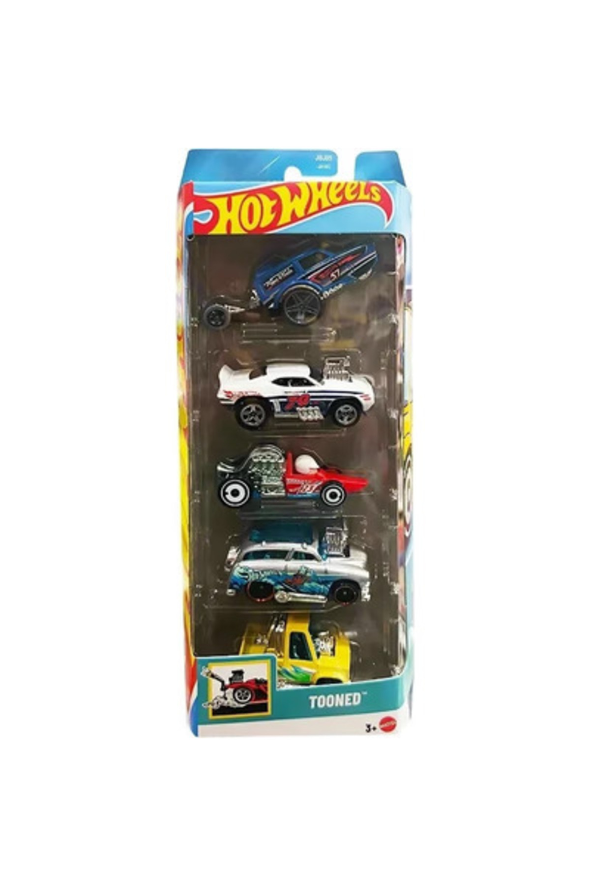 اسباب بازی های فیگور دیگر مجموعه پنج ماشین TOONED JBJ85 از ترکیه HOT WHEELS