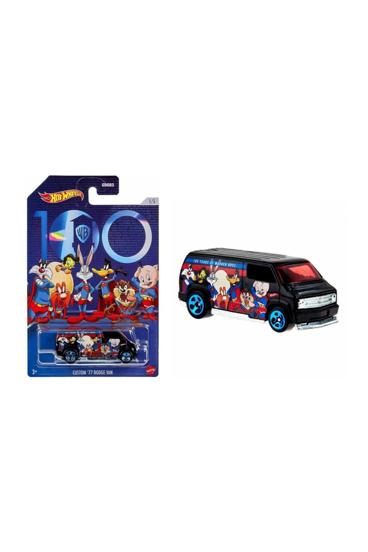 ماشین اسباب بازی LOONEY TUNES CUSTOM 77 DODGE VAN فصل جدید هات ویلز اورجینال HOT WHEELS