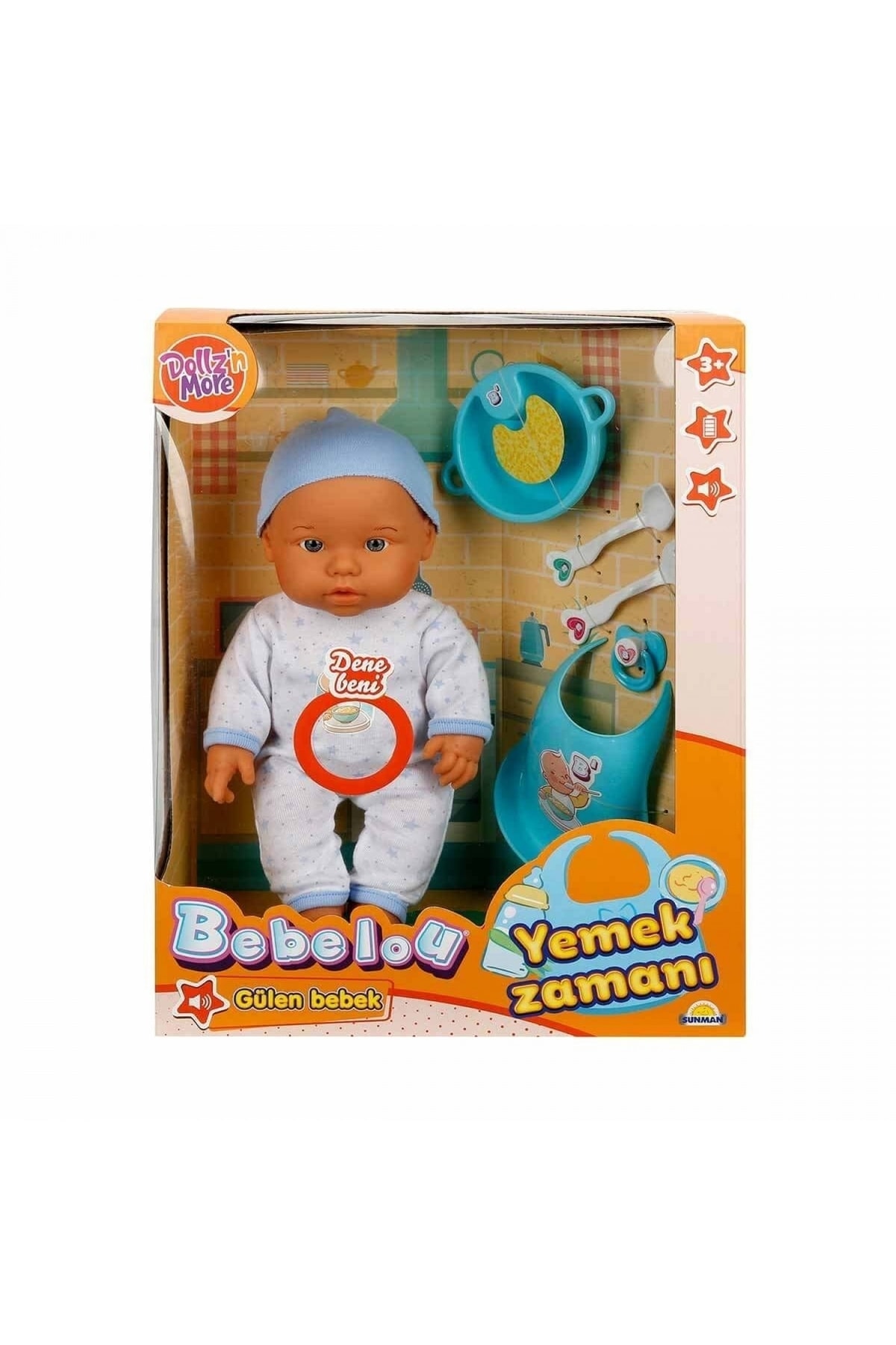 عروسک های اسباب بازی و لوازم جانبی نام تجاری 030021 سرویس کودک BEBELOU MEALTIME SOUND 35 سانتی متر سن +3 Sunman