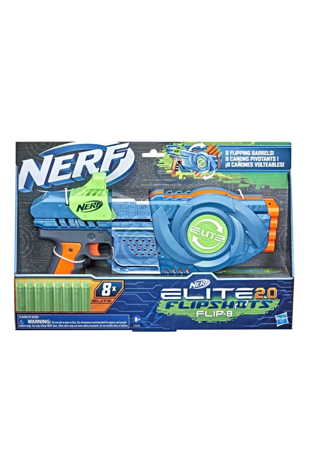 تفنگ های اسباب بازی و آب ELITE 2.0 FLIPSHOTS FLIP8 DART PISTOL F2549 نرف اورجینال Nerf