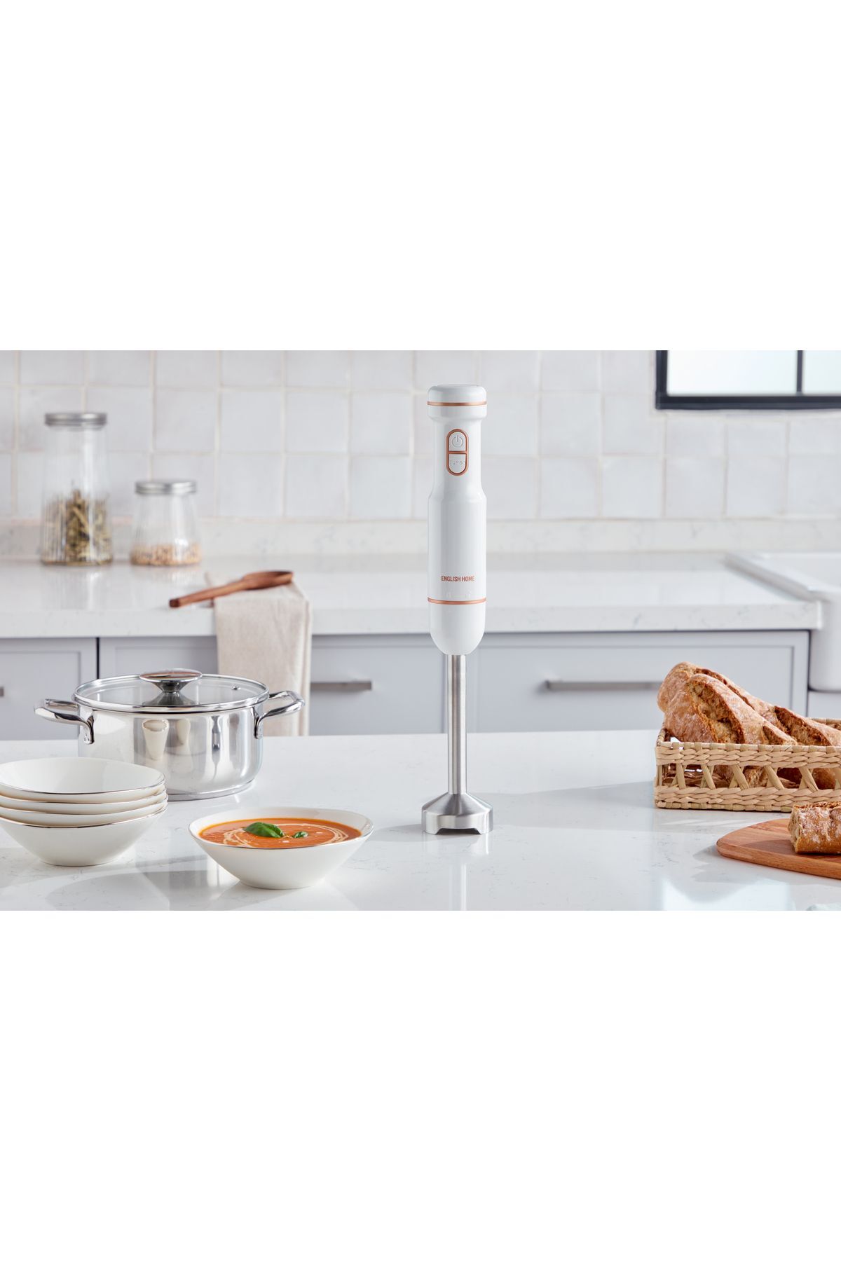 ست مخلوط کن دستی ELB 3001 4 BLADES سفید COPPER اورجینال English Home