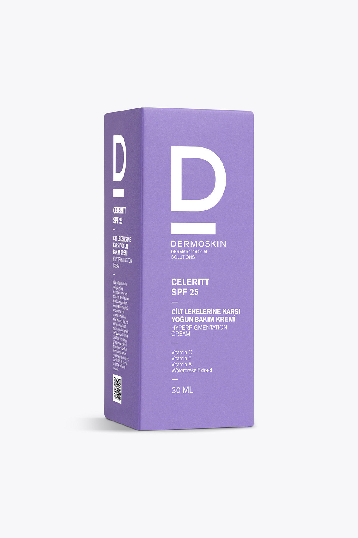 کرم ضد آفتاب و روشن کننده صورت Celeritt SPF 25 با ویتامین C حجم 30 میلی لیتر Dermoskin