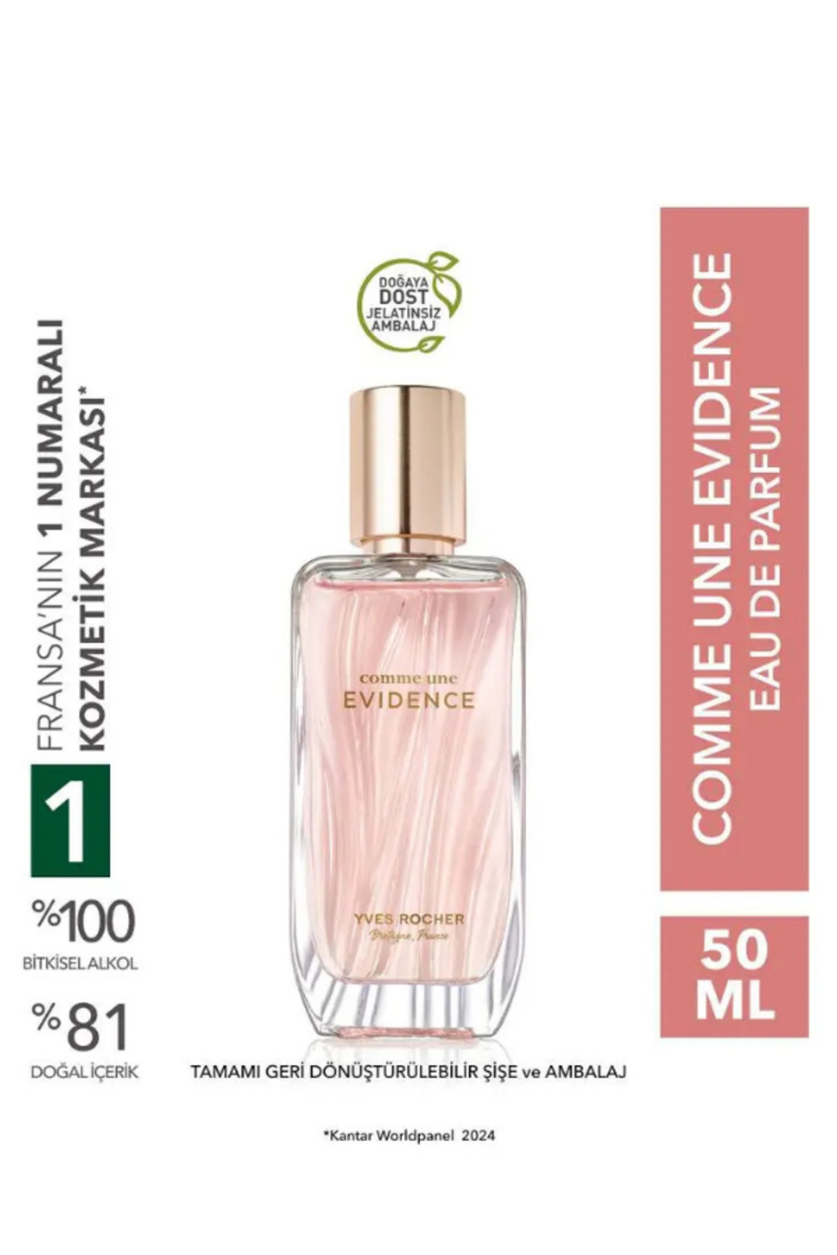عطر COMME UNE EVIDENCE ادوپرفیوم 50 میل زنانه گلی شیپر سبک چوبی هدیه ماندگار اورجینال Yves Rocher