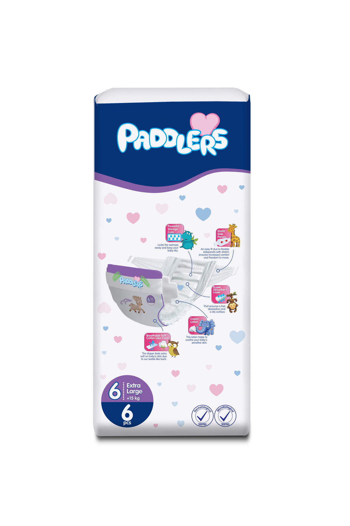 پوشک بچه بسته آزمایشی سایز 6 X LARGE تکه 15+ کیلوگرم اورجینال Paddlers