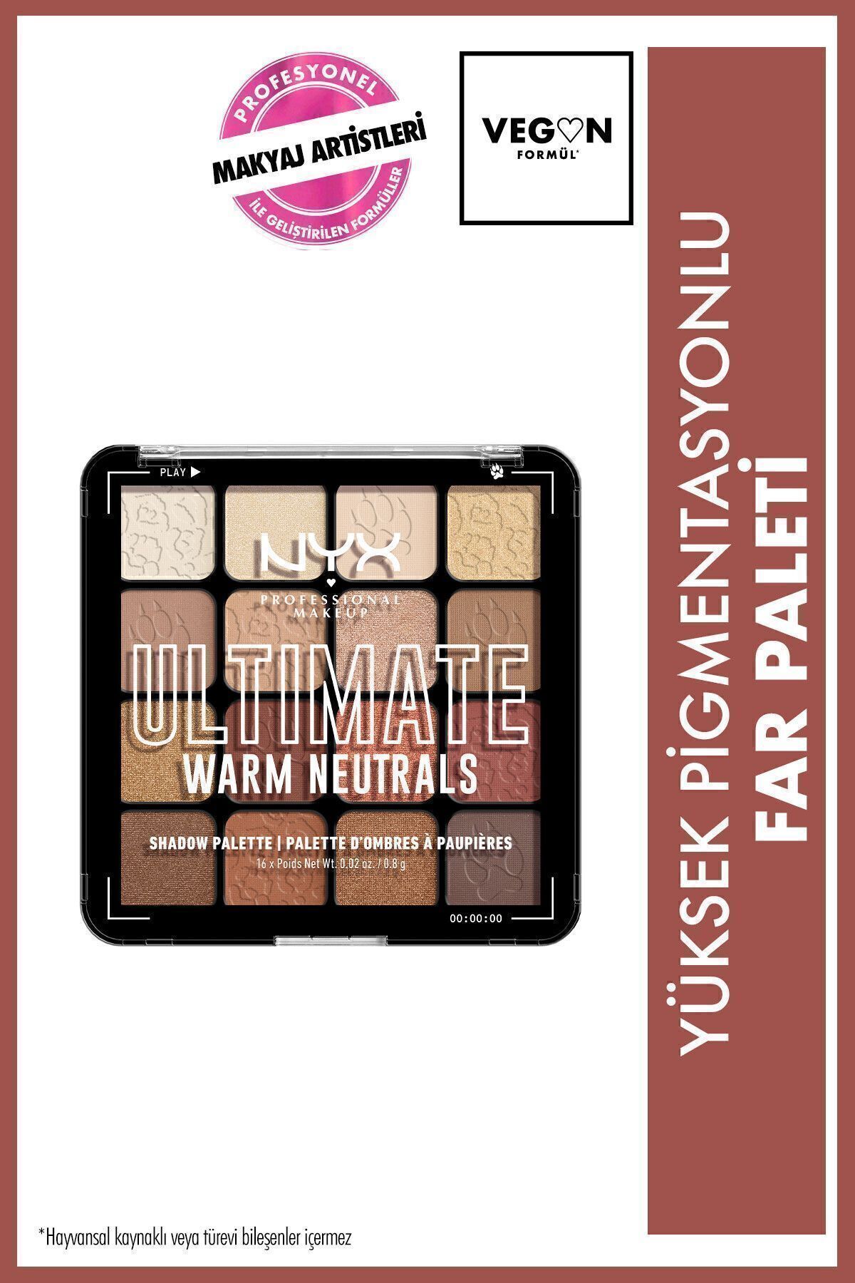 پالت سایه چشم Ultimate Shadow Pallette مدل Warm Neutrals حجم 0.83 میل نیکس NYX
