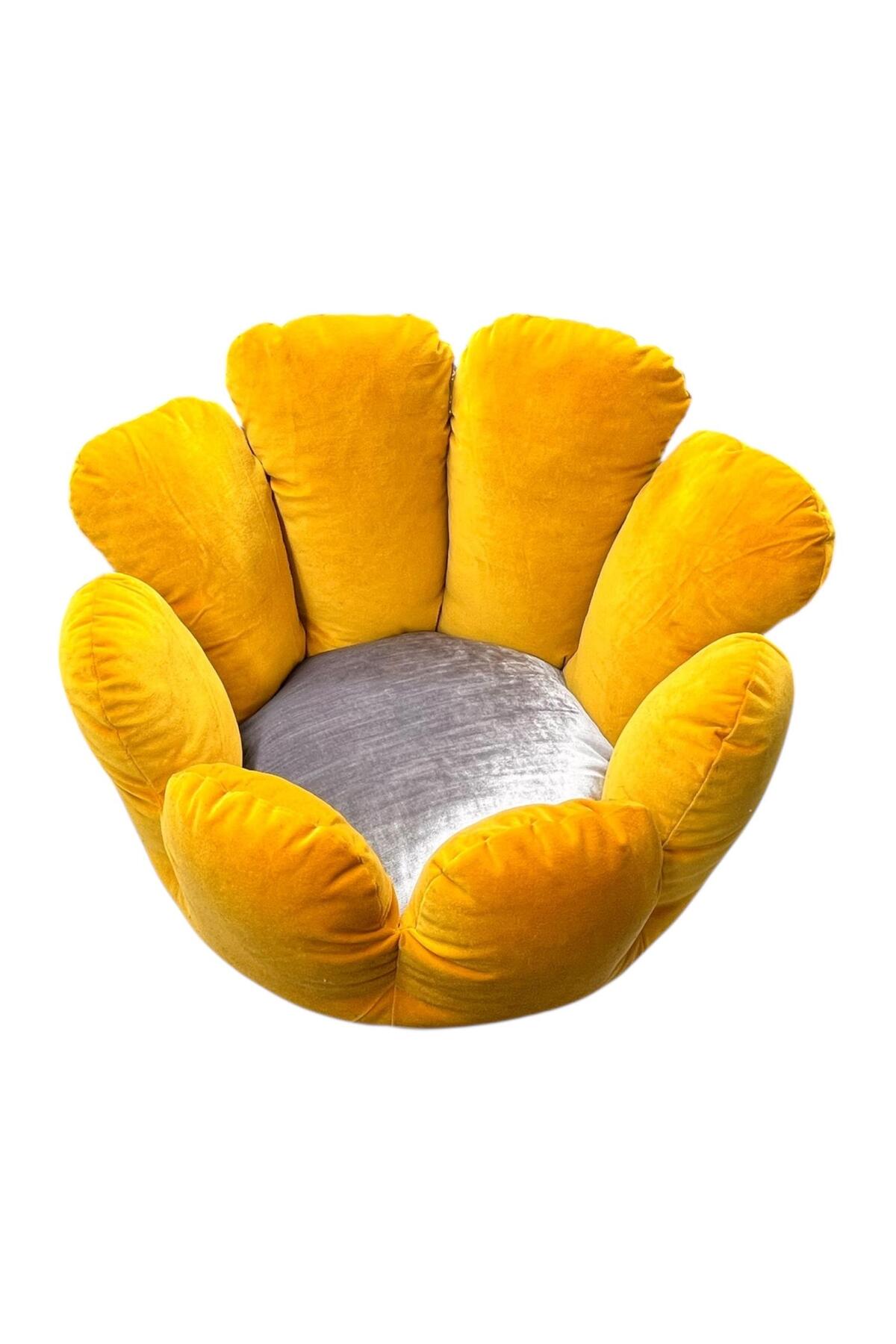 جای خواب گربه و سگ پاتی‌تکس PATİTEX مدل کاکتوس، مخملی و زرد با تشک داخلی
