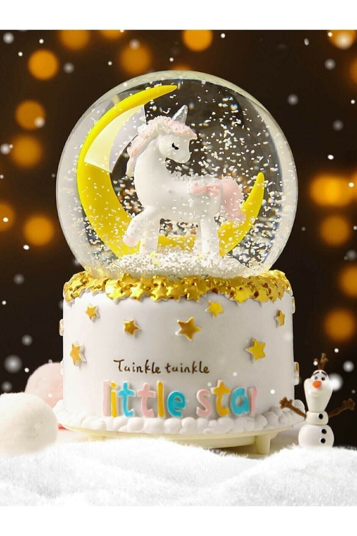 گوی برفی UNICORN SNOW GLOBE با نور و موسیقی از ترکیه Aleyna'nın Dükkanı