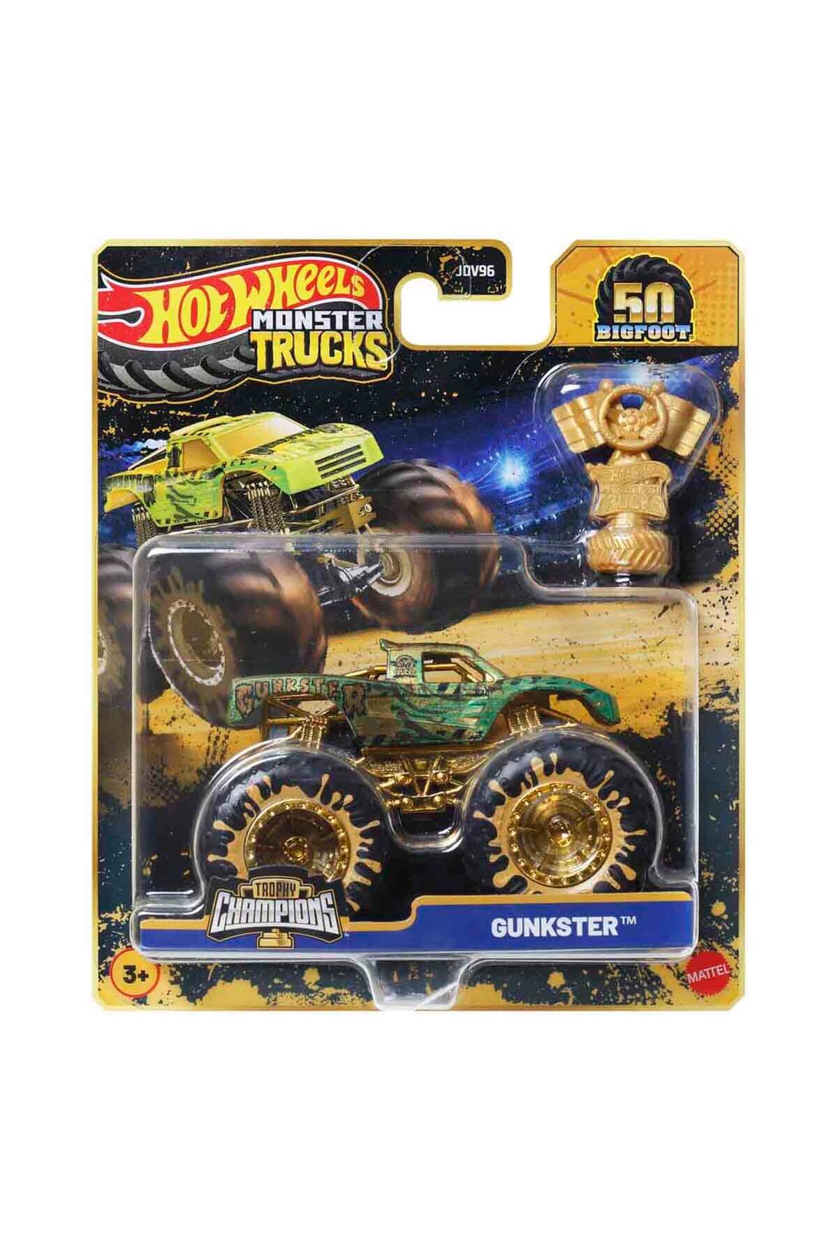 ماشین اسباب بازی MONSTER TRUCKS BIGFOOT TROPHY CHAMPIONS GUNKSTER JDV99 از ترکیه HOT WHEELS