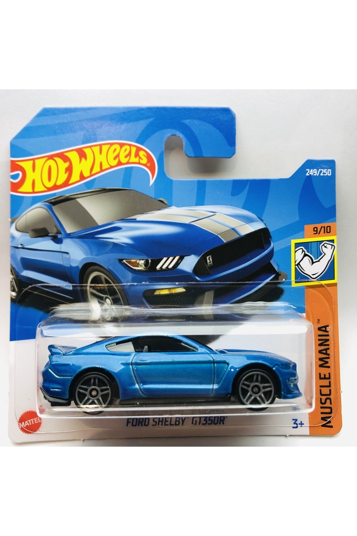 ماشین اسباب بازی جدید F0RD SHELBY GT350R BLUE MINI CAR 1:64 SCALE HOTWHEELS BRAND 9 10 هات ویلز اورجینال HOT WHEELS