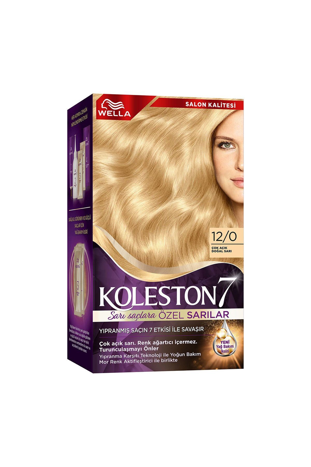 رنگ موی Koleston مدل 12/0 با رنگ زرد روشن و چندرنگ مناسب برای همه ولا Wella