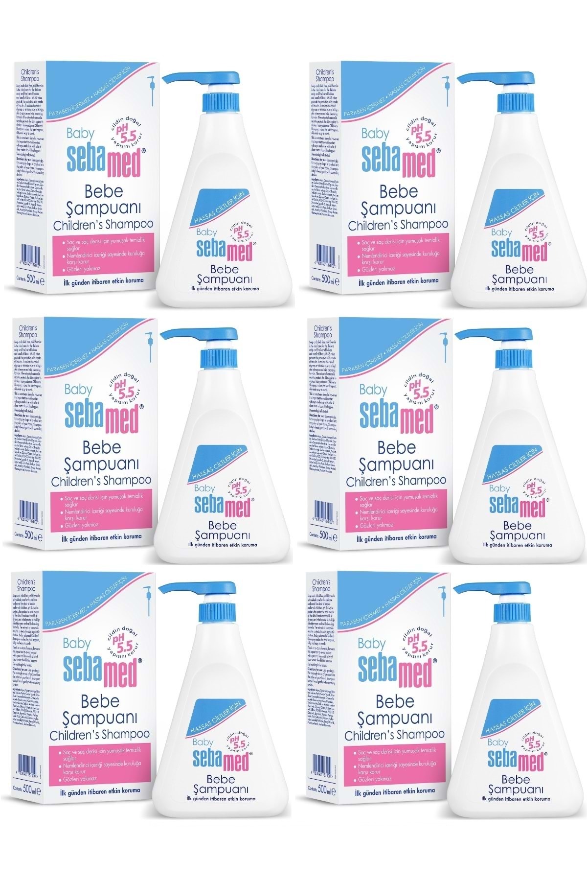 شامپو بچه پسرانه و دخترانه بچگانه کودک 500ML 6 مجموعه Sebamed