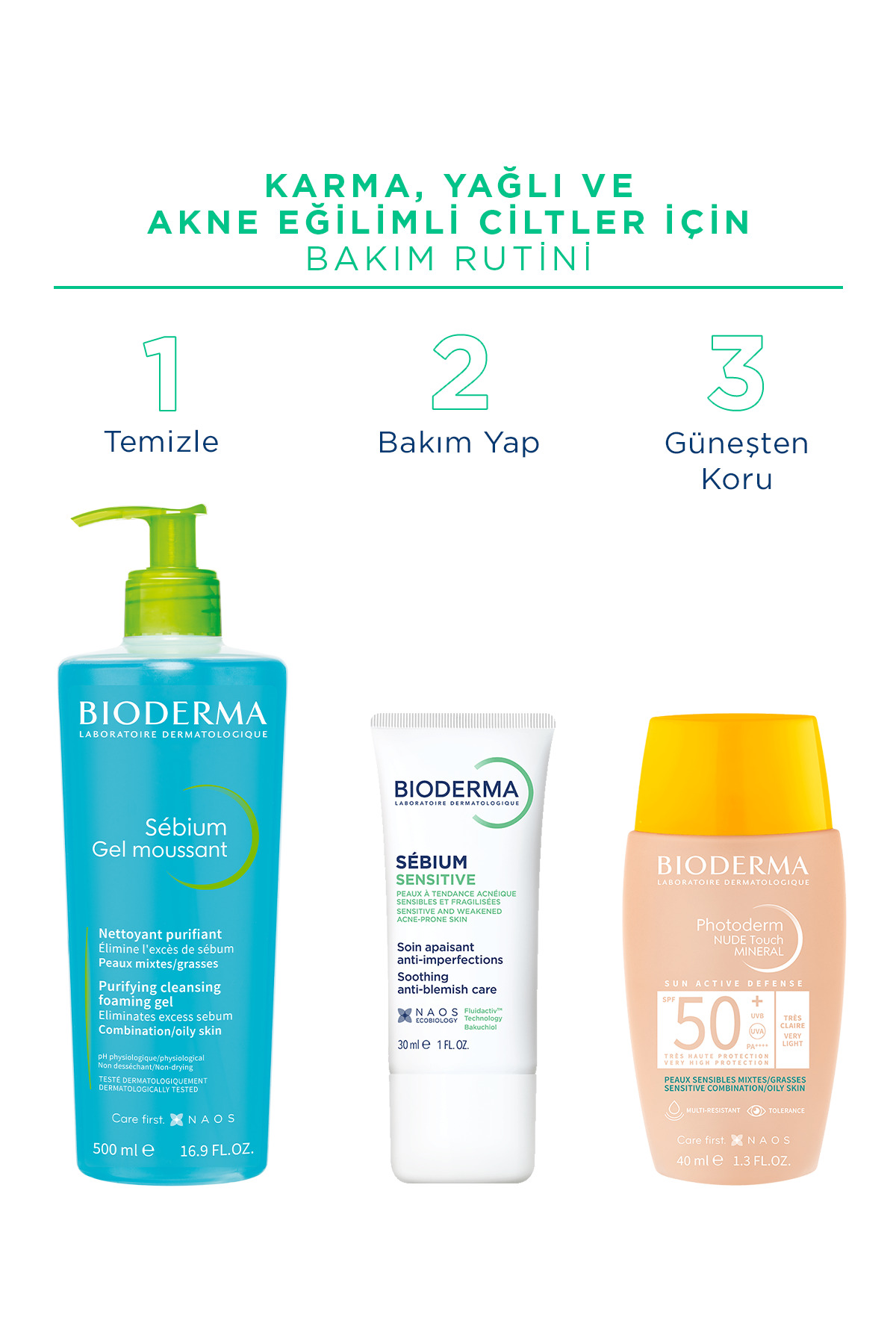 کرم مرطوب کننده و ضد آکنه مدل Sensitive با حجم 30 میل بایودرما Bioderma