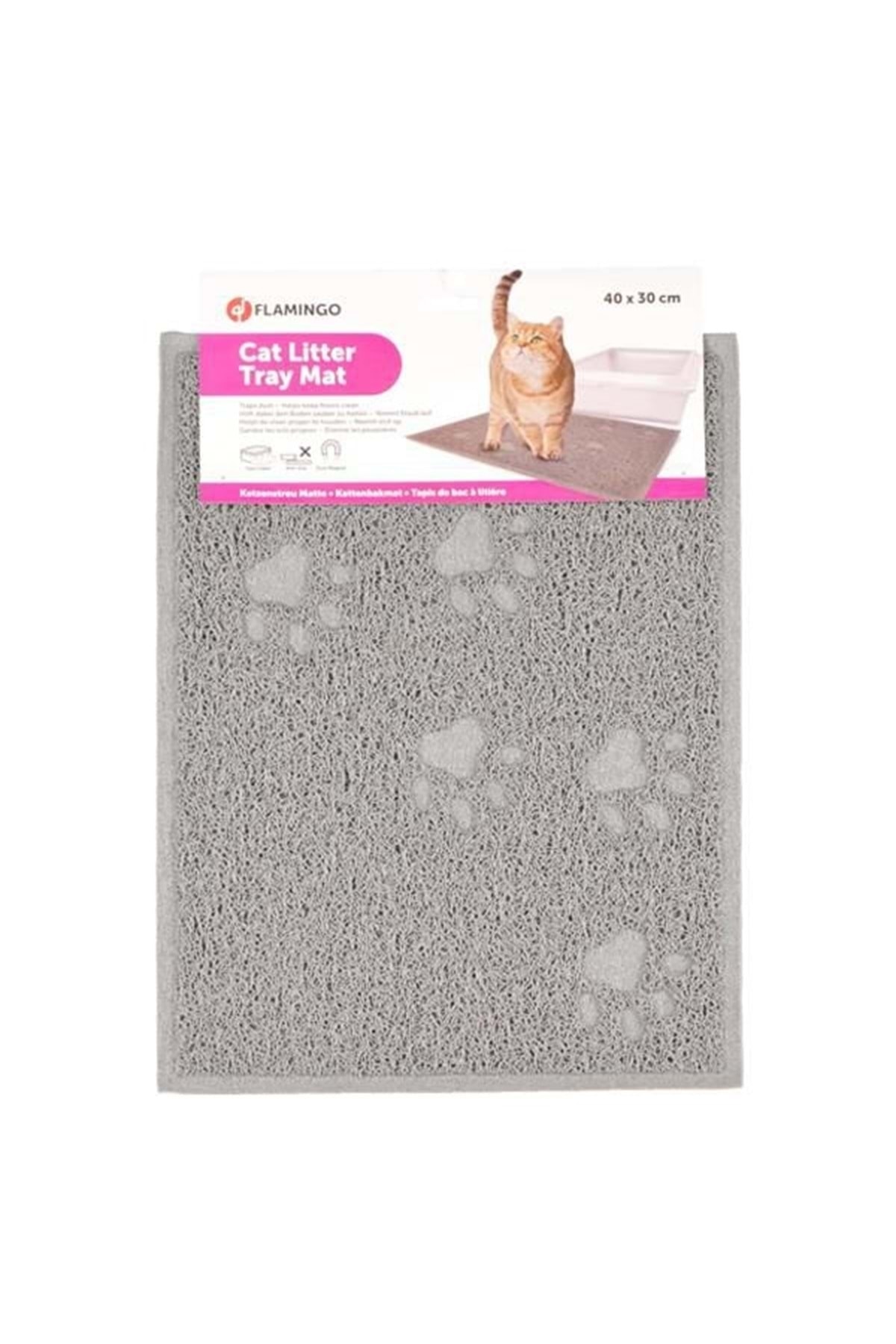 پادری مستطیلی گربه طرح پنجه ۴۰×۳۰ سانتی‌متر خاکستری فلامینگو Flamingo