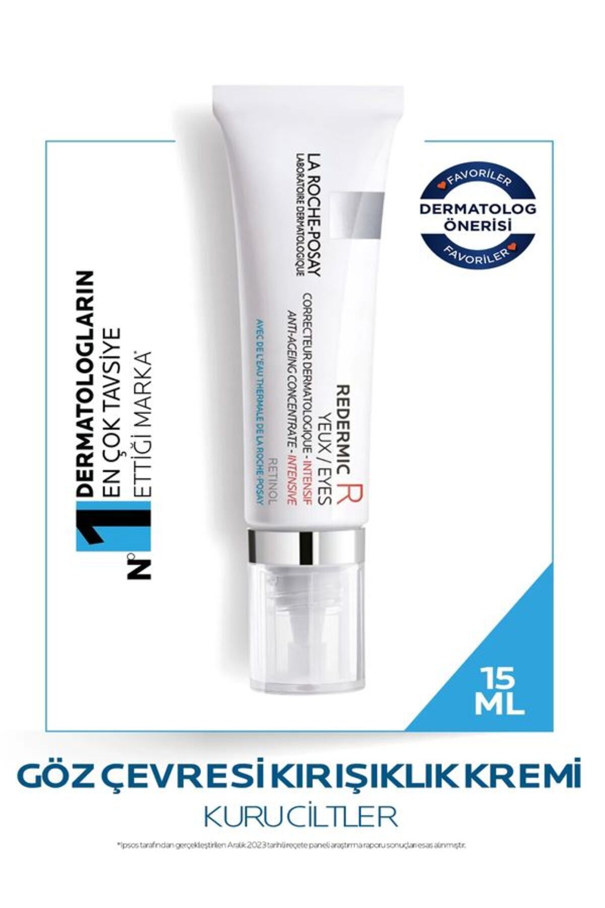 La Roche Posay کرم مراقبت از چشم های ضد پیری Redermic R برای چشم های عادی و حساس: لا روش پوزی