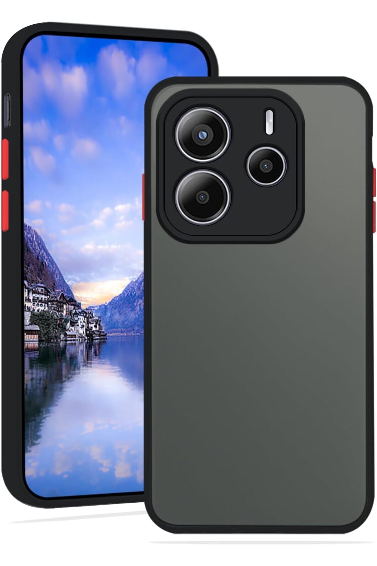 کاور و قاب پوشش محافظ سیلیکونی سخت دوربین ضد اثر انگشت 4G شیائومی REDMI NOTE 14 با دکمه‌های رنگی فیبکس Fibaks